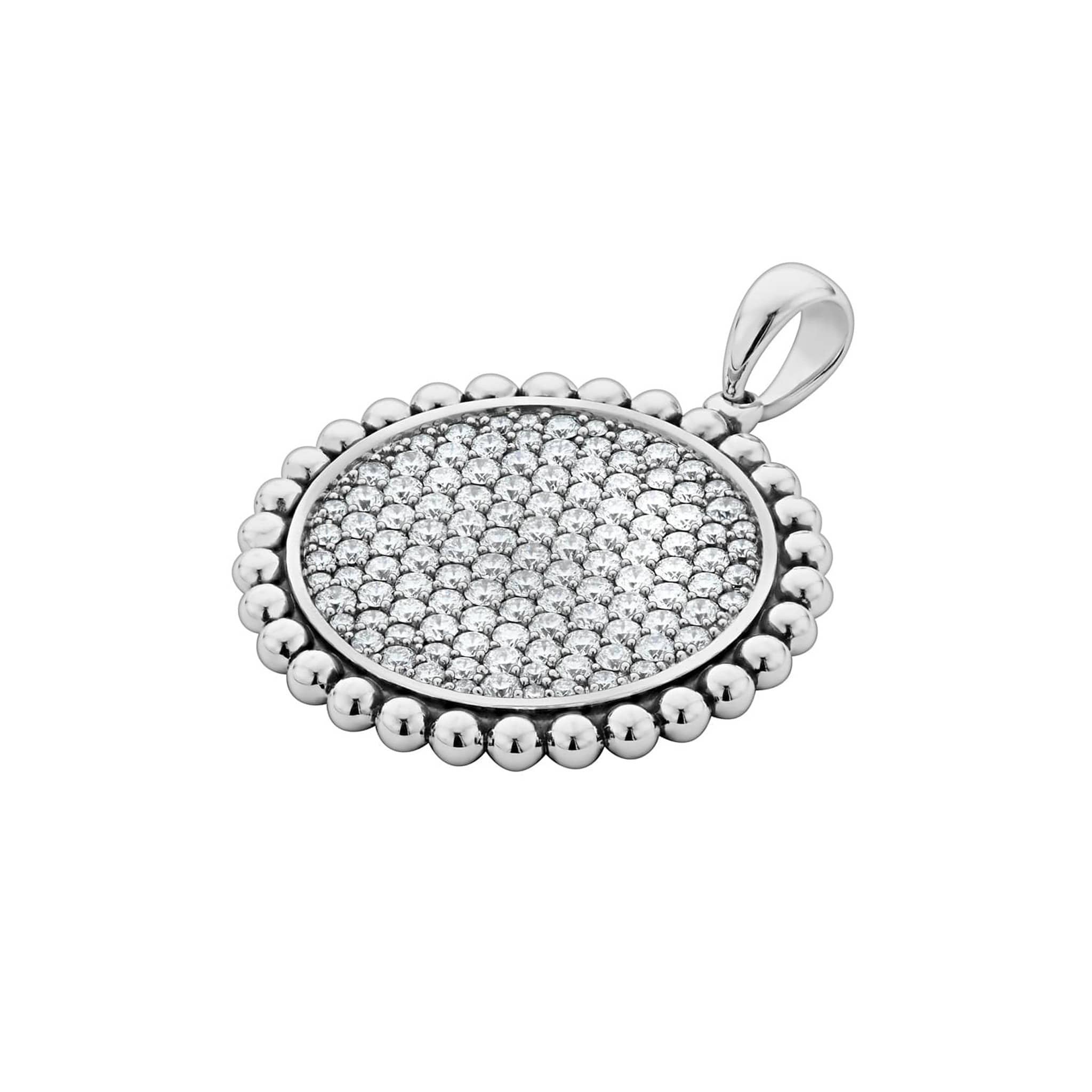 Caviar Spark Large Sterling Silver Diamond Pendant - Image 4