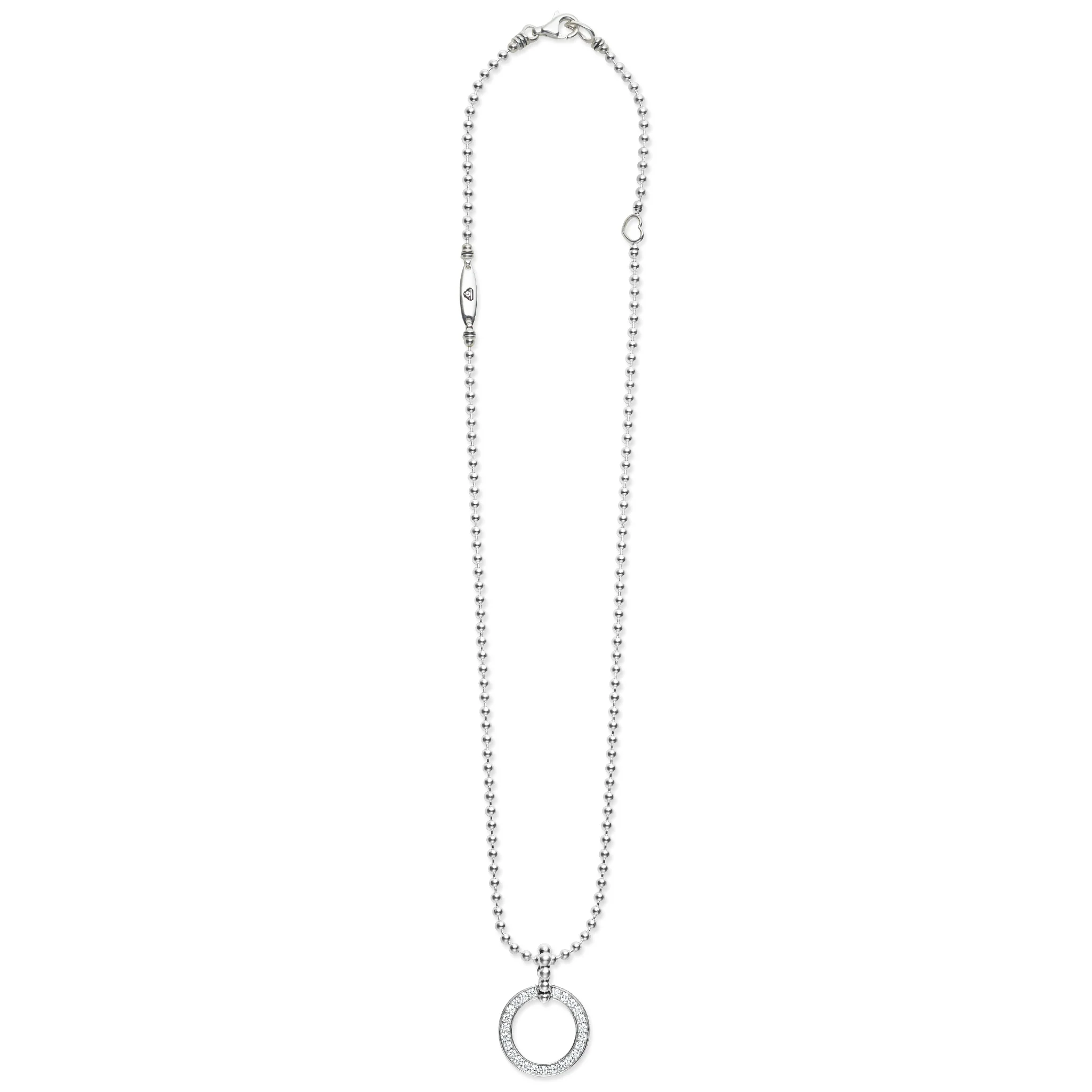 Caviar Spark Circle Diamond Pendant Necklace - Image 3