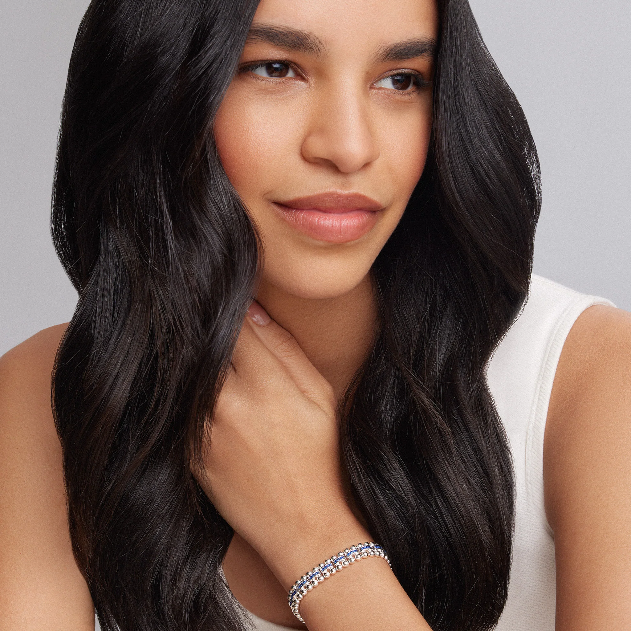 Caviar Spark Blue Sapphire Link Bracelet - Image 2