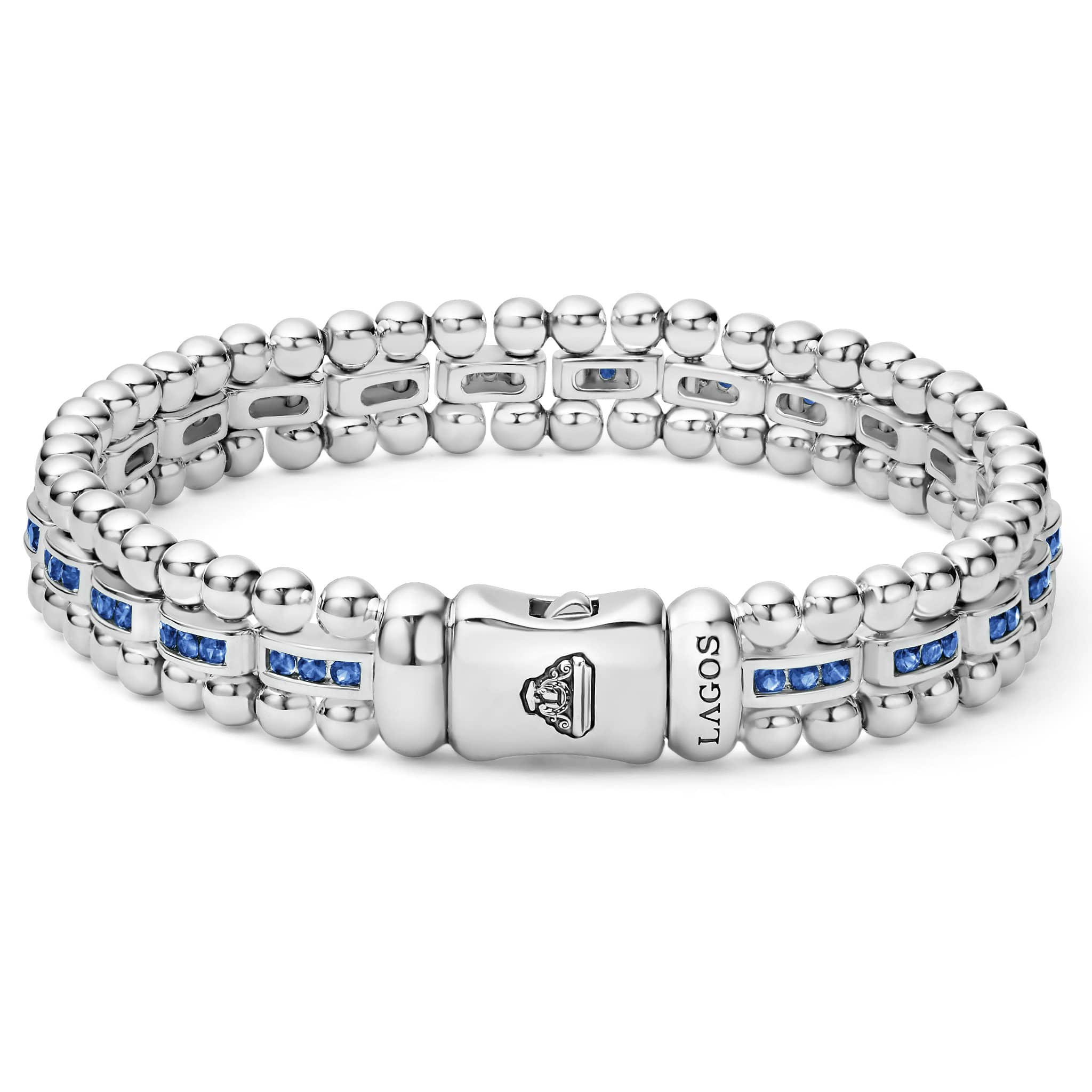 Caviar Spark Blue Sapphire Link Bracelet - Image 3