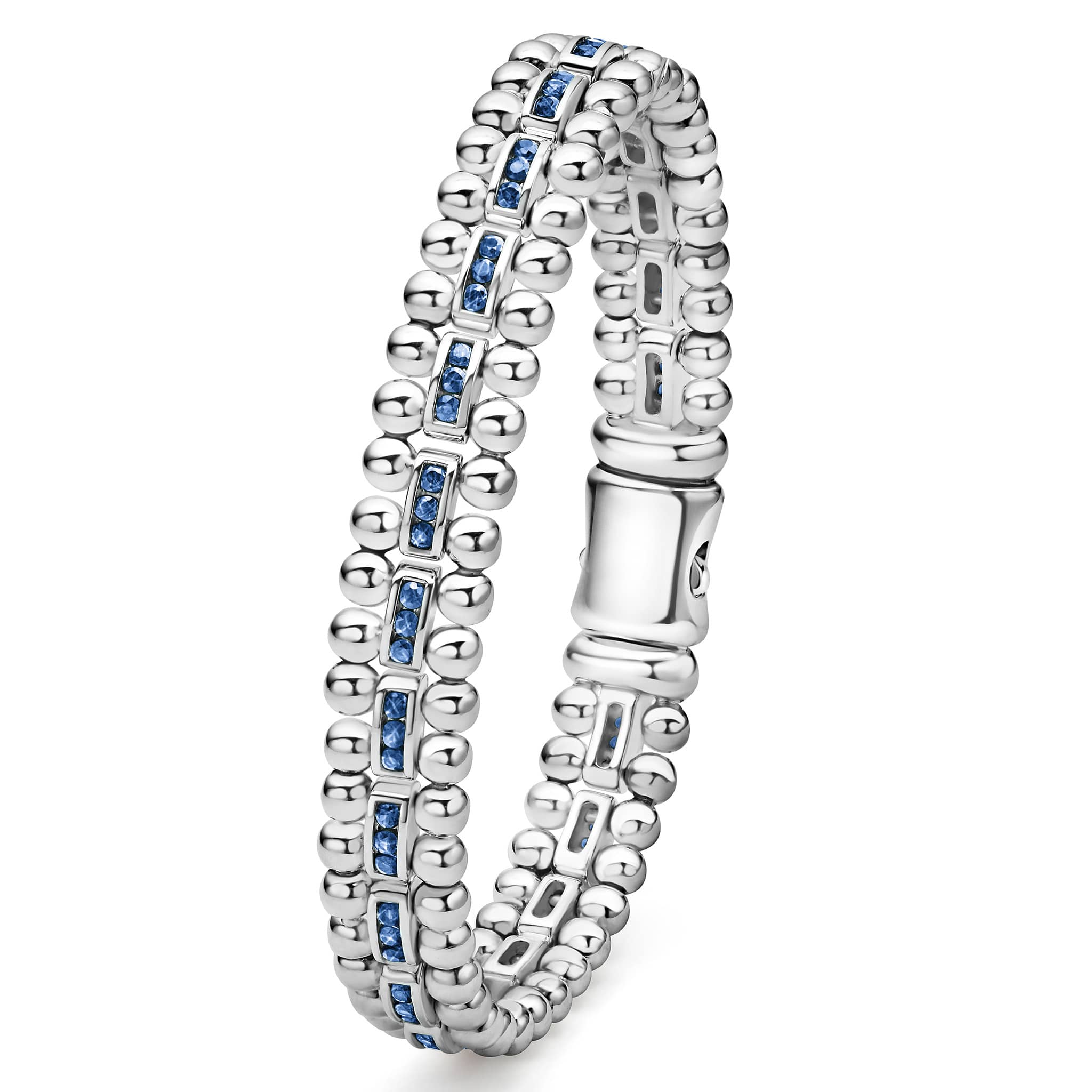 Caviar Spark Blue Sapphire Link Bracelet - Image 4
