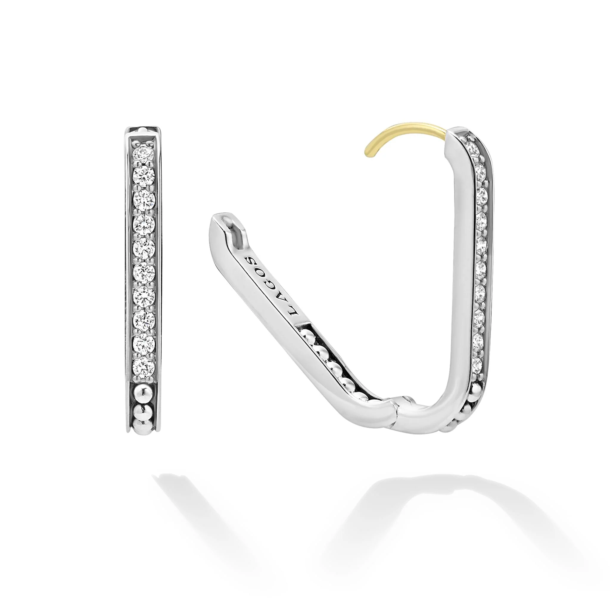 Caviar Spark Linear Diamond Hoop Earrings - Image 3