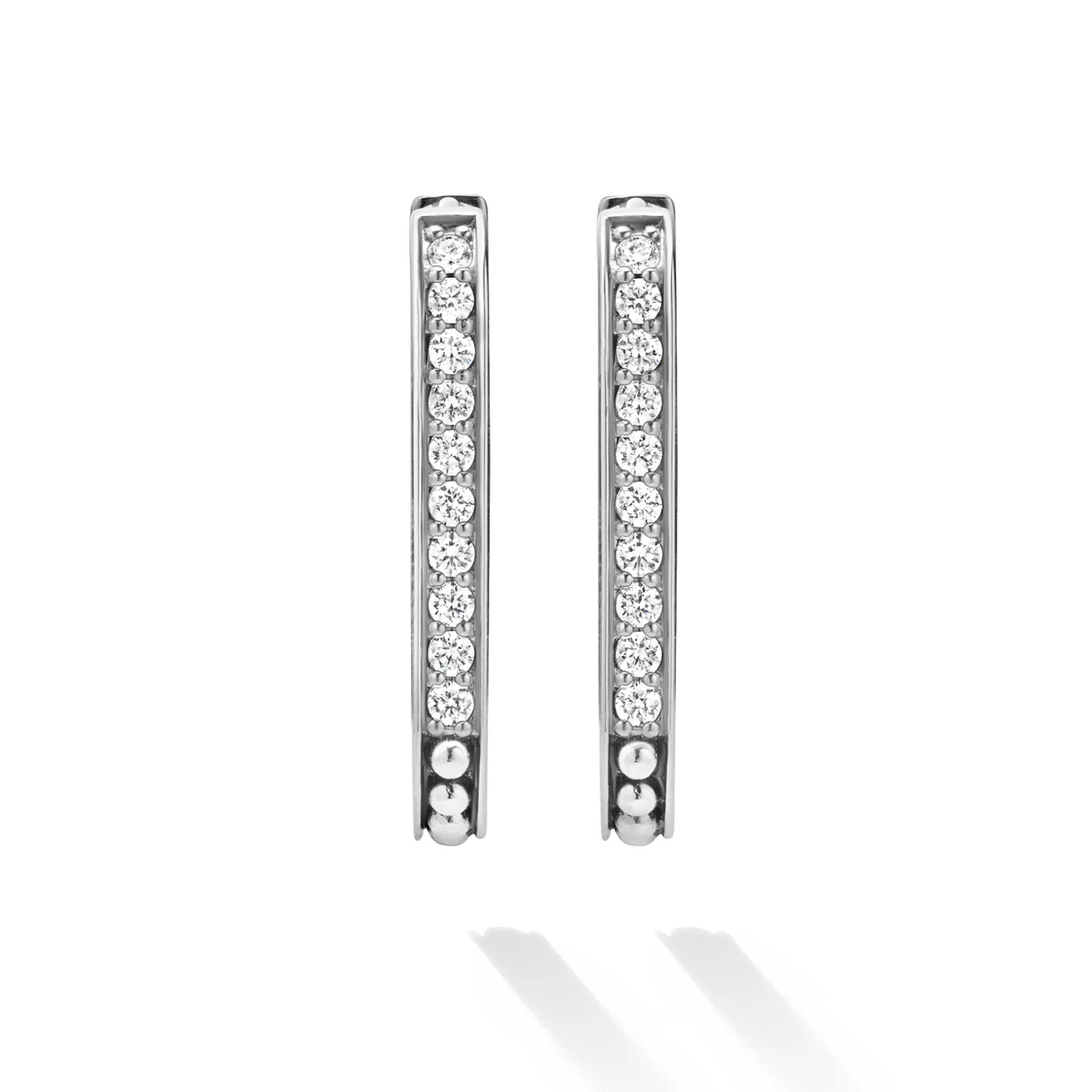 Caviar Spark Linear Diamond Hoop Earrings - Image 4
