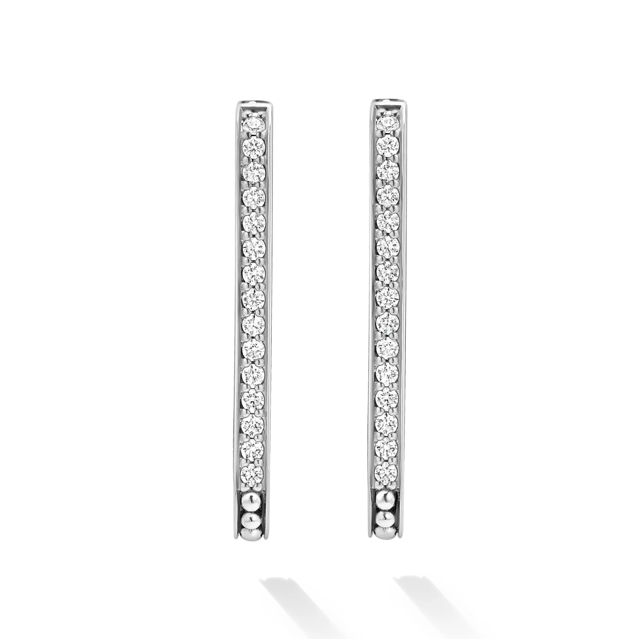 Caviar Spark Large Linear Diamond Hoop Earrings - Image 4