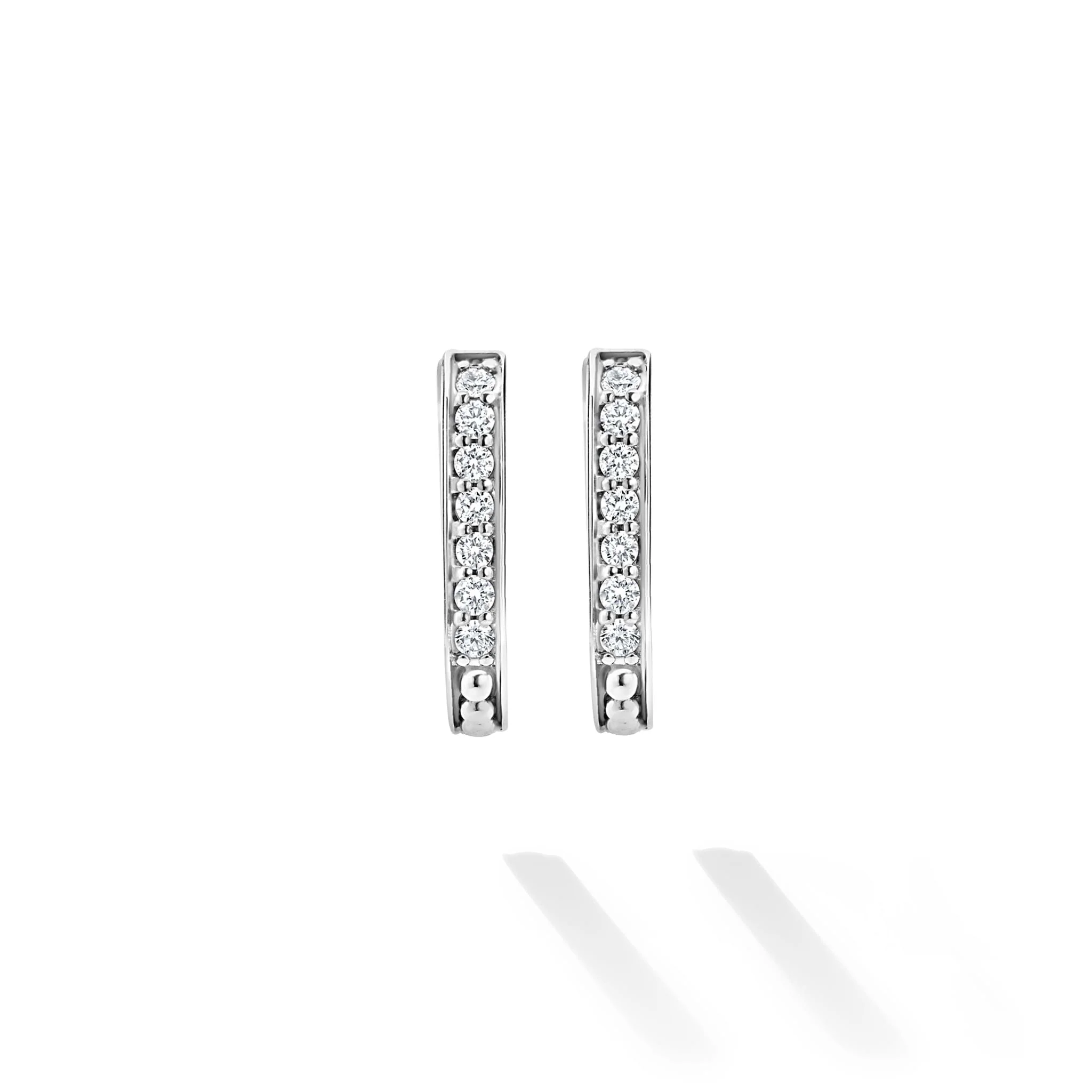 Caviar Spark Small Linear Diamond Hoop Earrings - Image 4