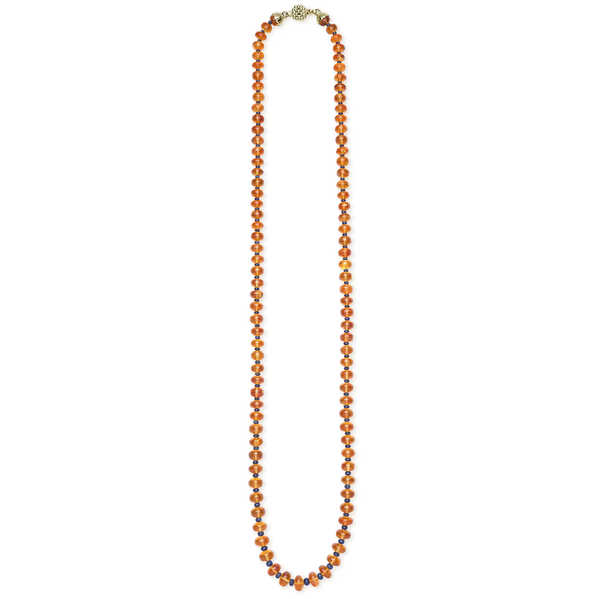 18K Gold Citrine & Sapphire Roundel Necklace - Image 2