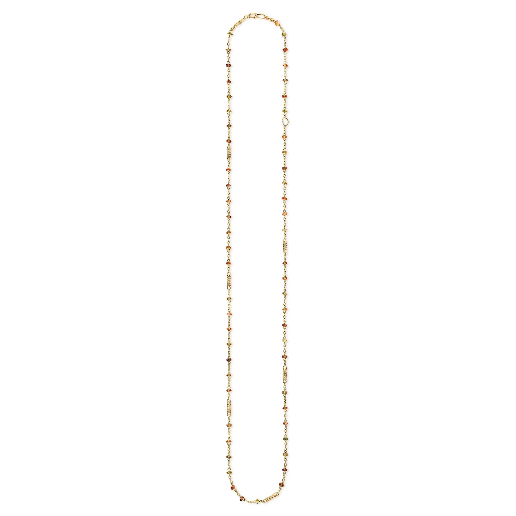 18K Caviar Gold & Tourmaline Station Necklace - Image 2