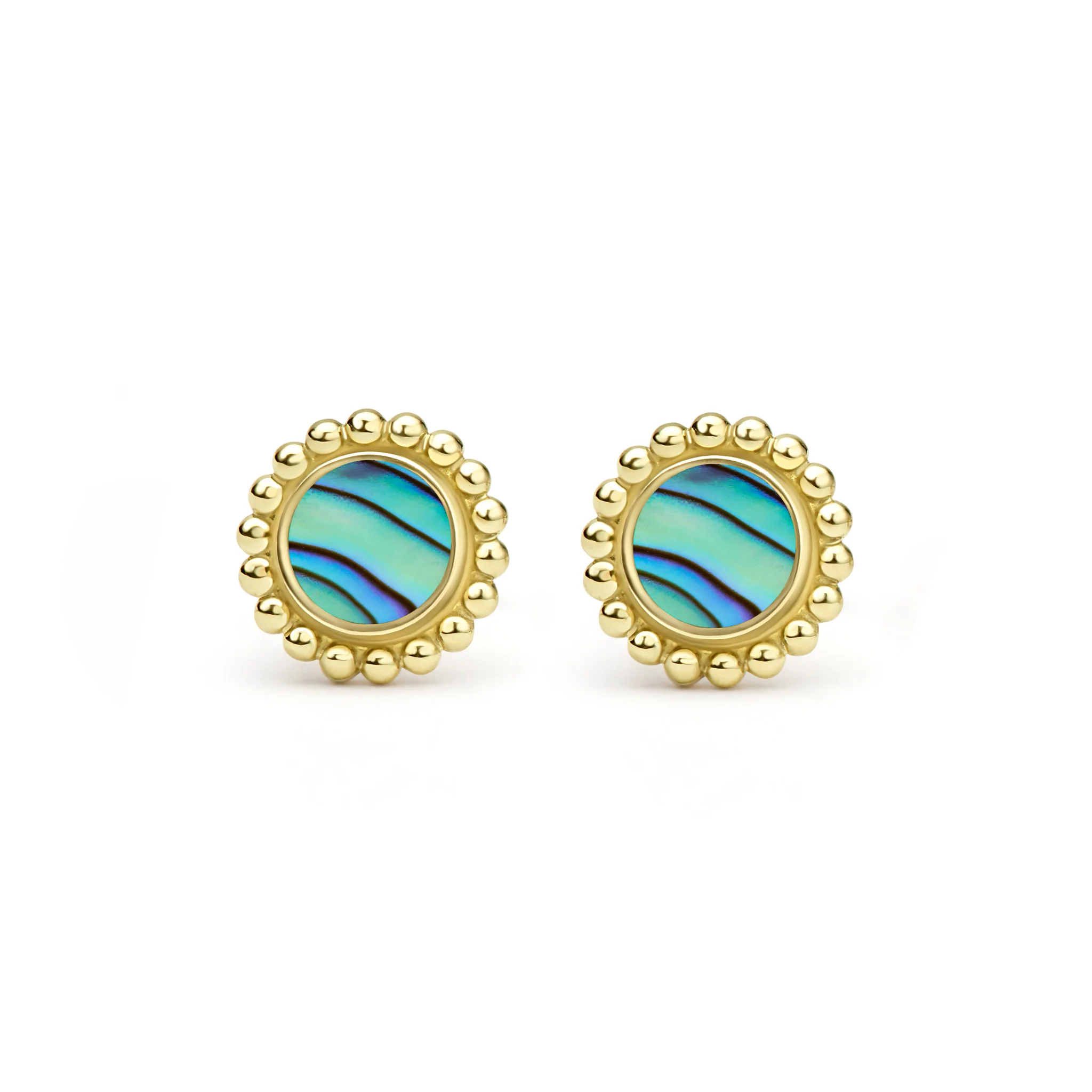 Covet Round Abalone Stud Earring