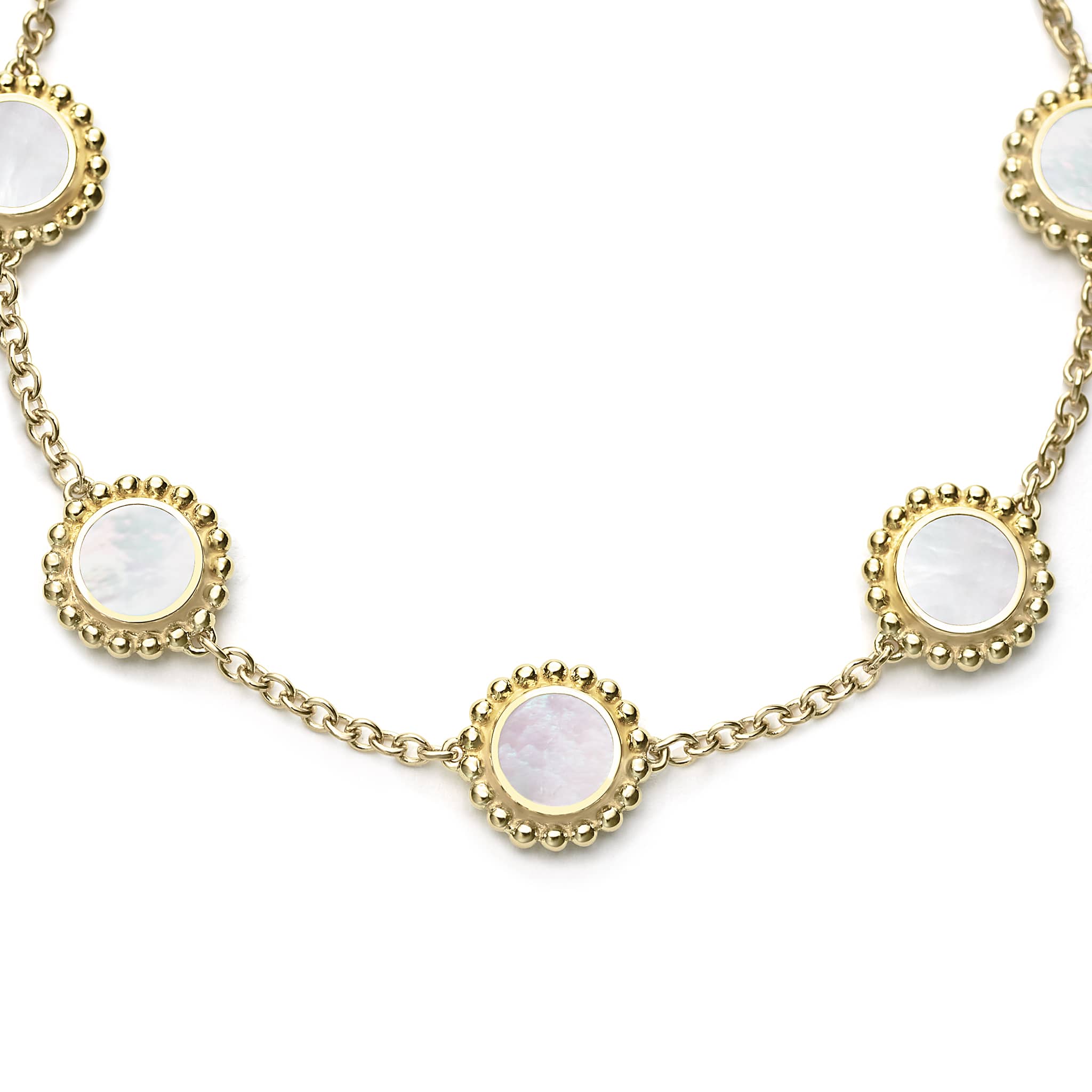 Covet Five Station Round Mother of Pearl Bracelet - Image 4