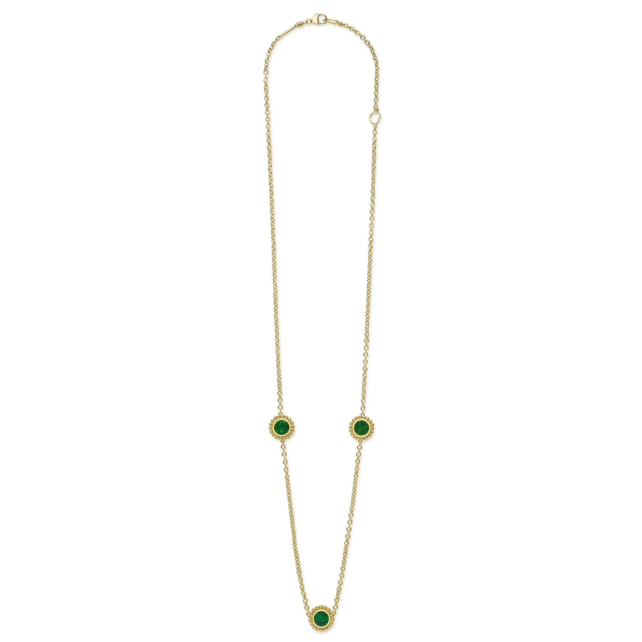 Covet Three Station Round Jade Necklace - Image 2