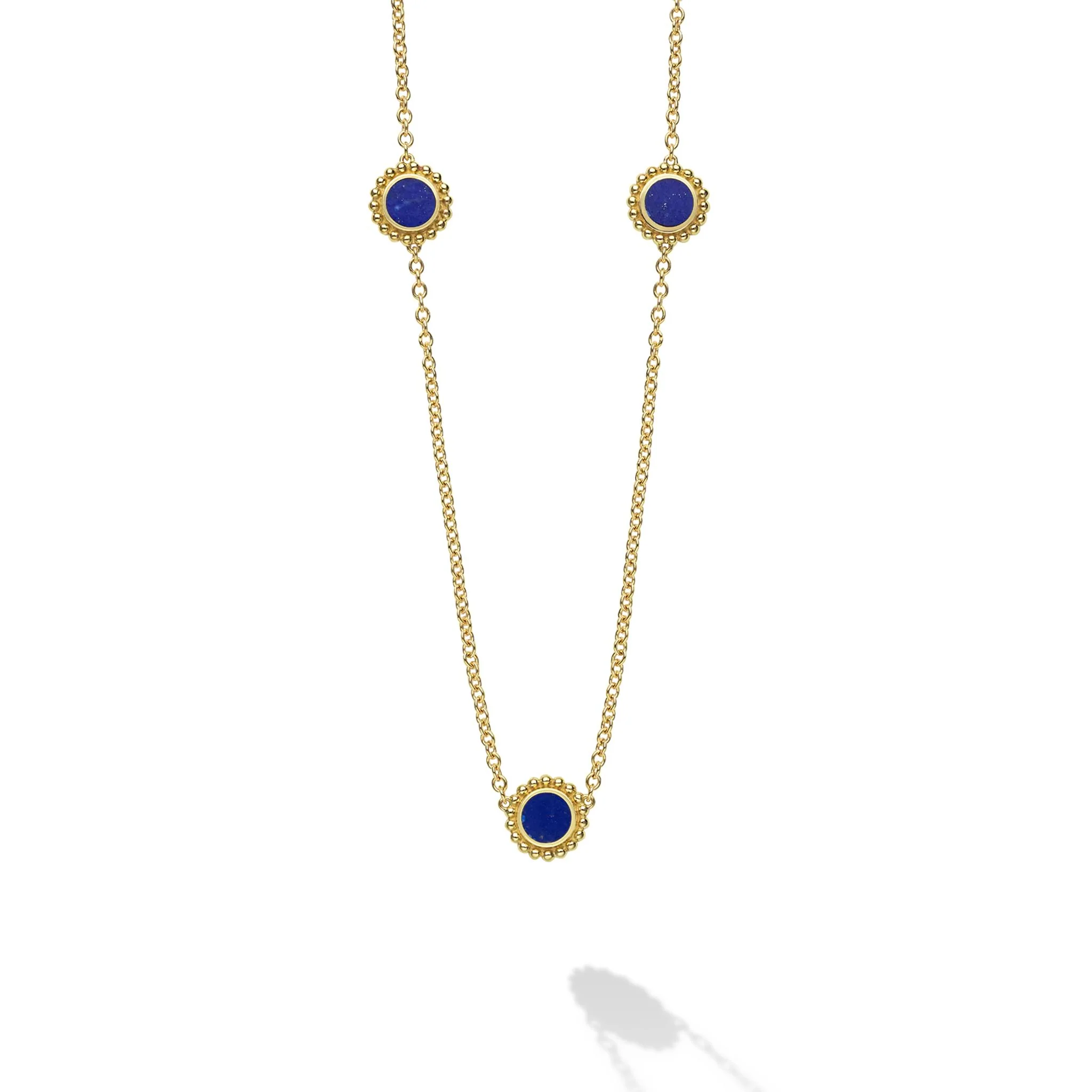 Covet Eight Gold Station Diamond Caviar Necklace | 3mm - Image 2