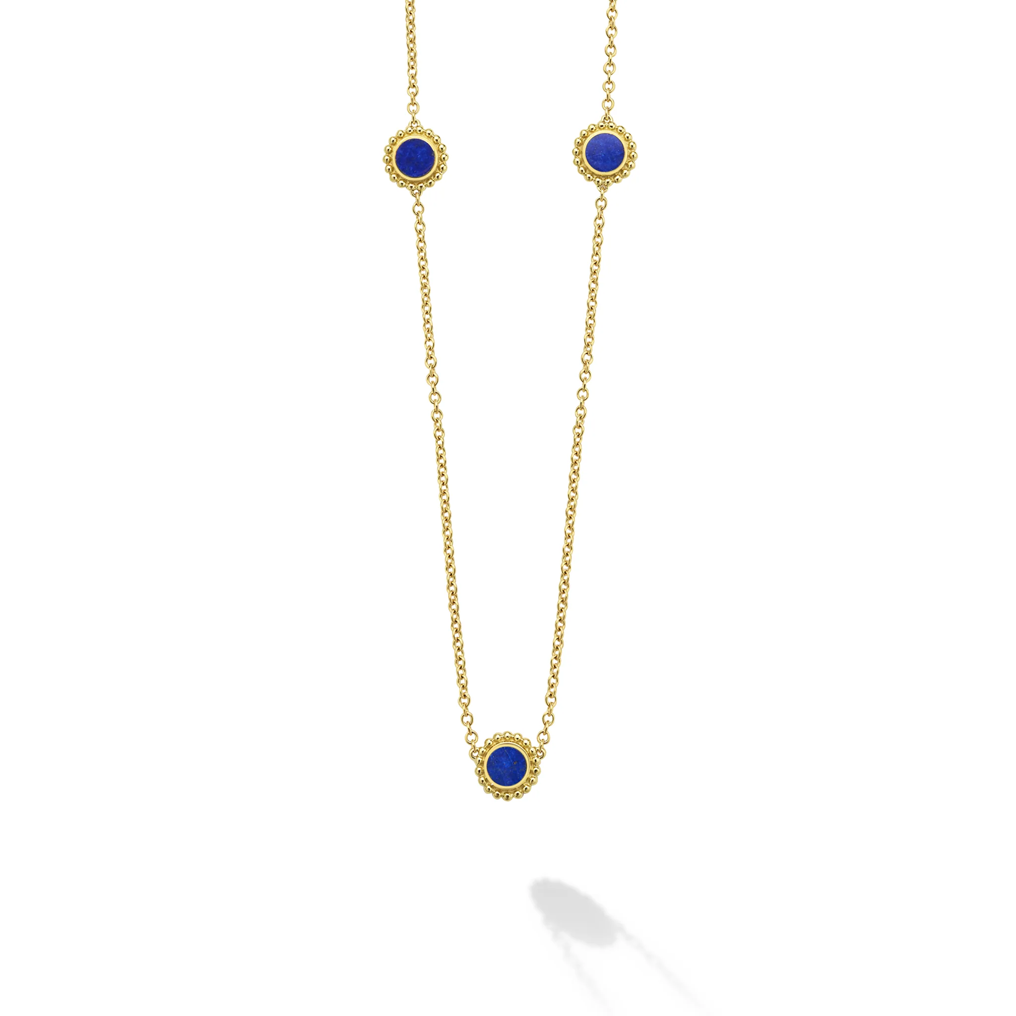 Covet Three Station Round Mother of Pearl Necklace