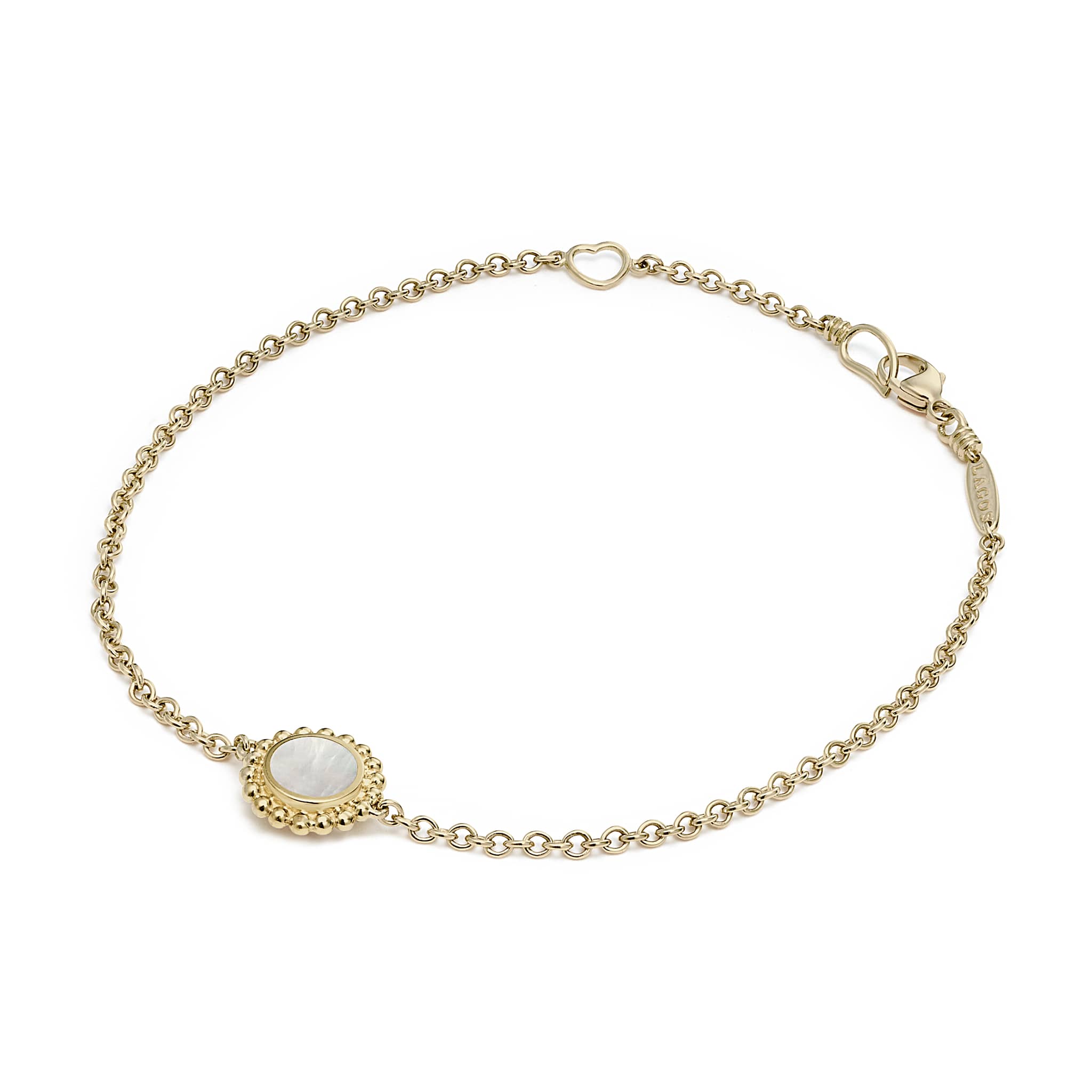 Covet Single Station Round Mother of Pearl Bracelet - Image 3