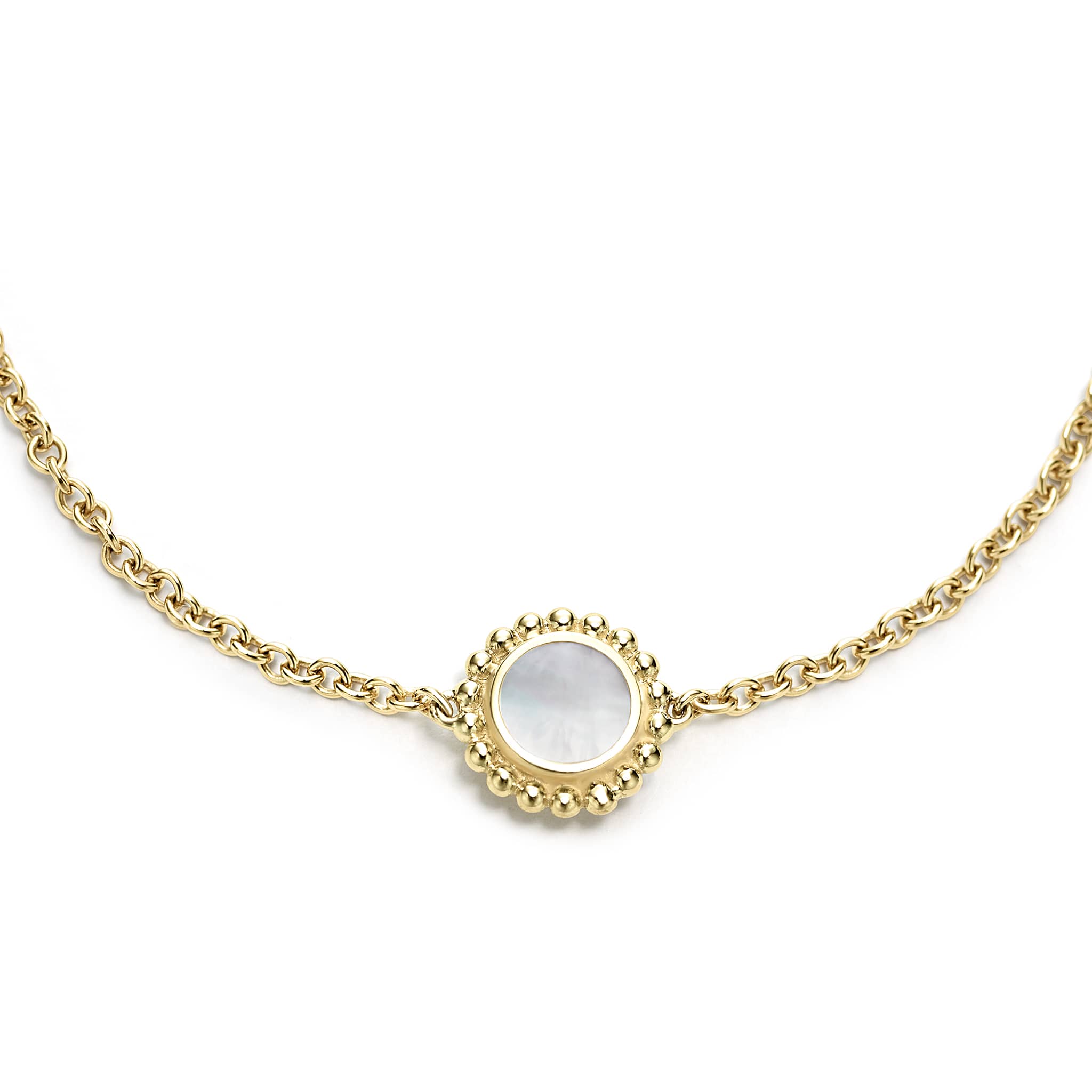 Covet Single Station Round Mother of Pearl Bracelet - Image 4