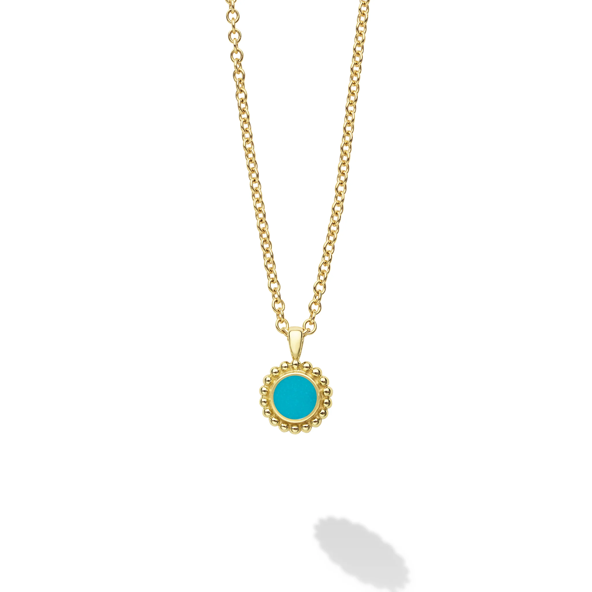 Covet 18K Gold Round Turquoise Pendant Necklace