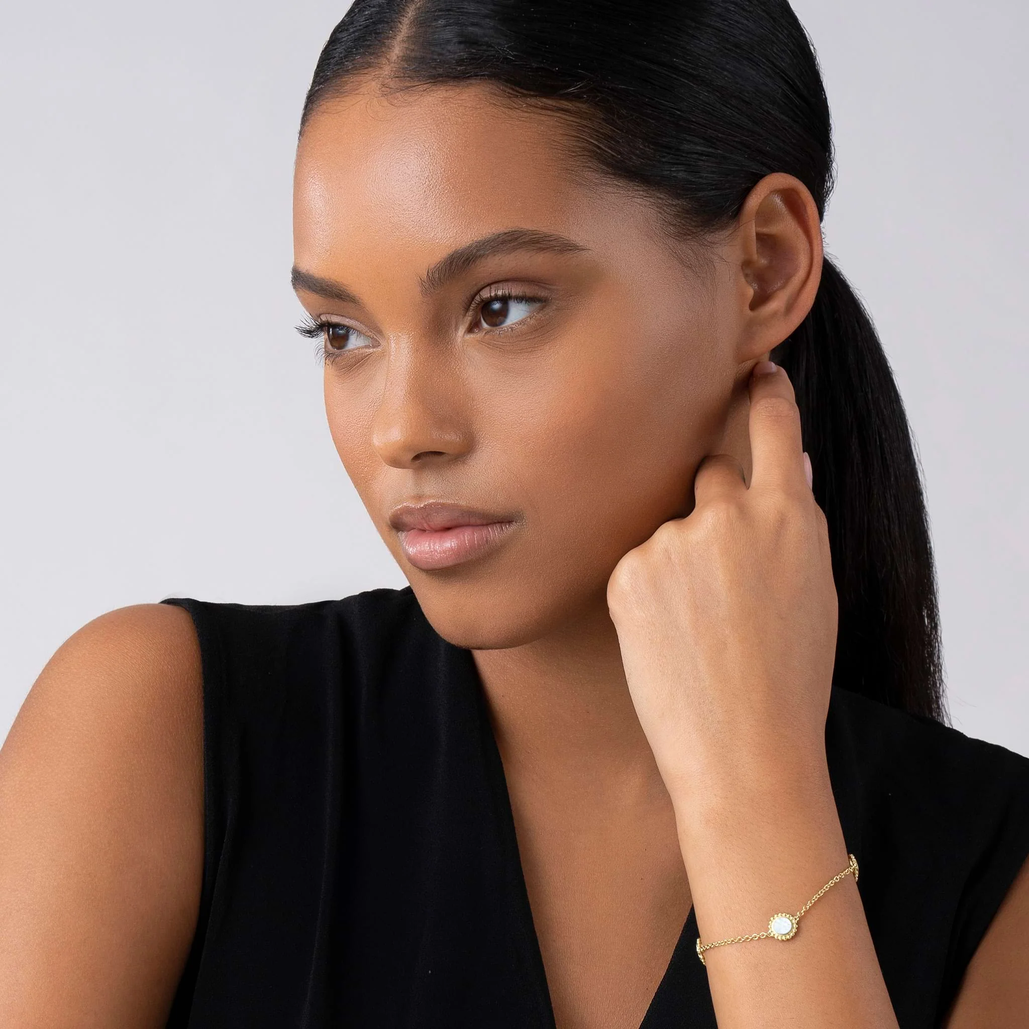 Covet Three Station Round Mother of Pearl Bracelet - Image 2