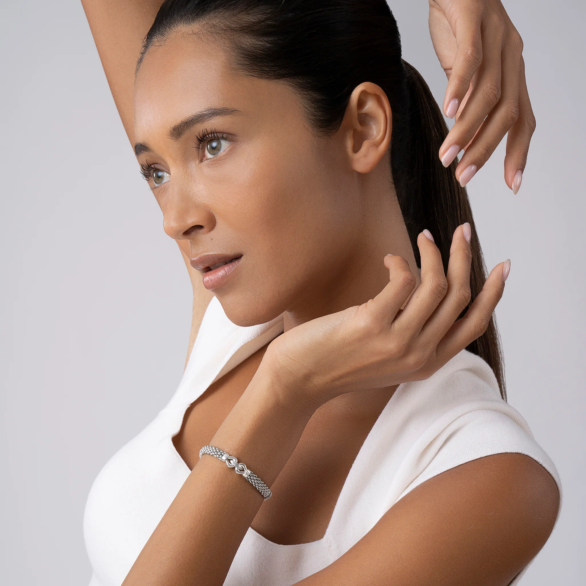 Derby Silver Caviar Buckle Bracelet | 6mm - Image 2