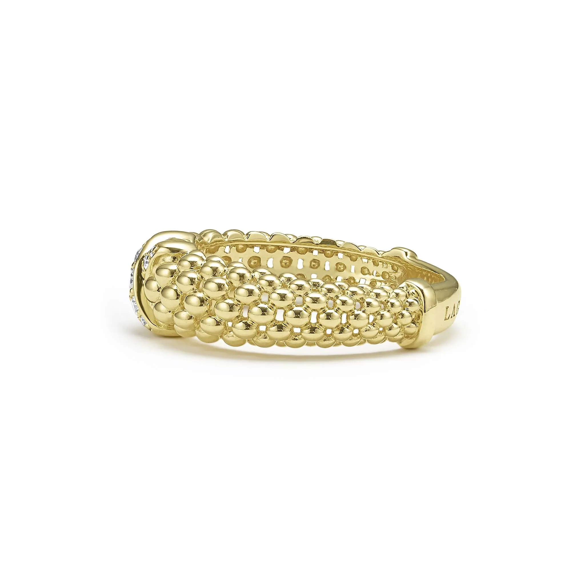 Embrace 18K Gold X Caviar Diamond Ring - Image 4