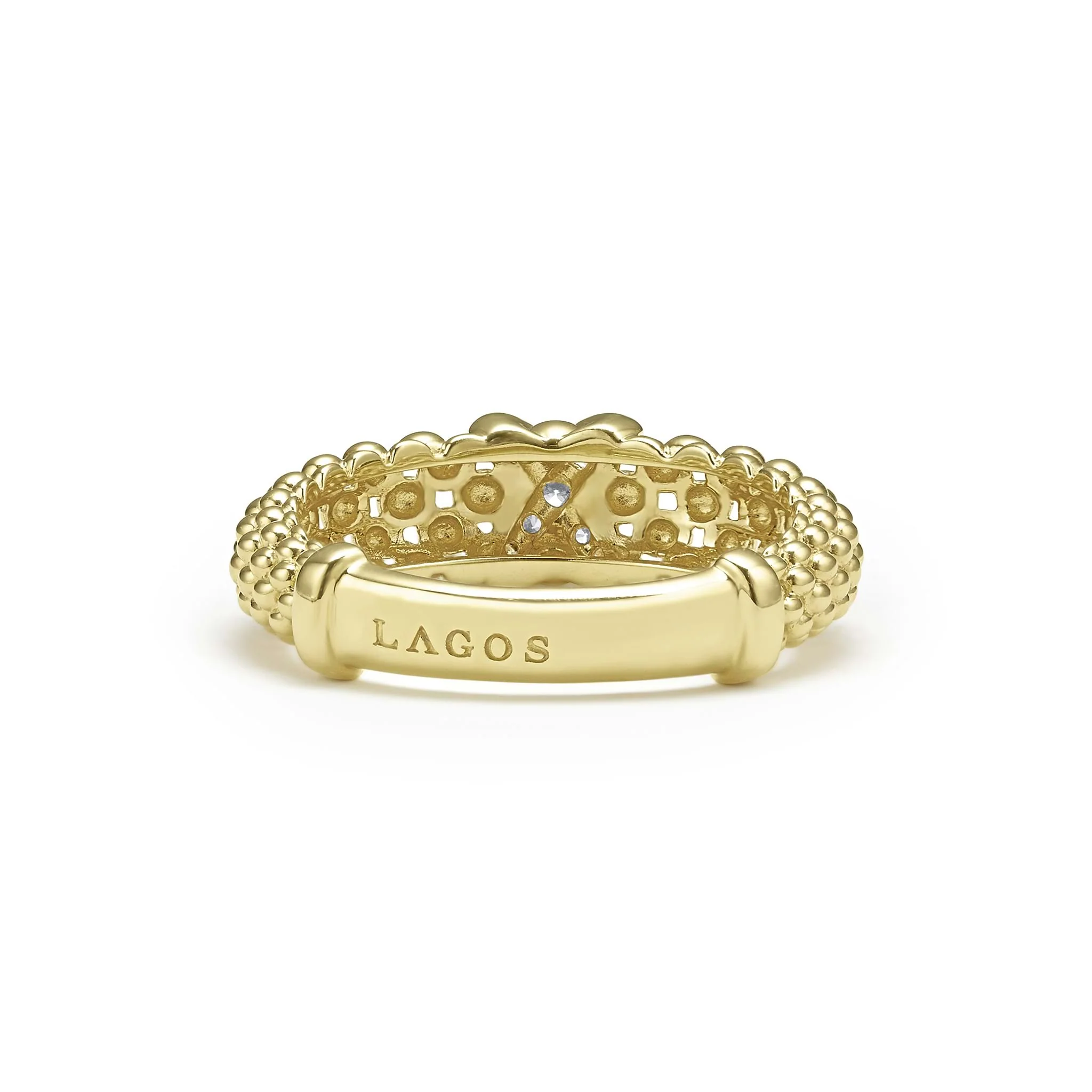 Embrace 18K Gold X Caviar Diamond Ring - Image 5