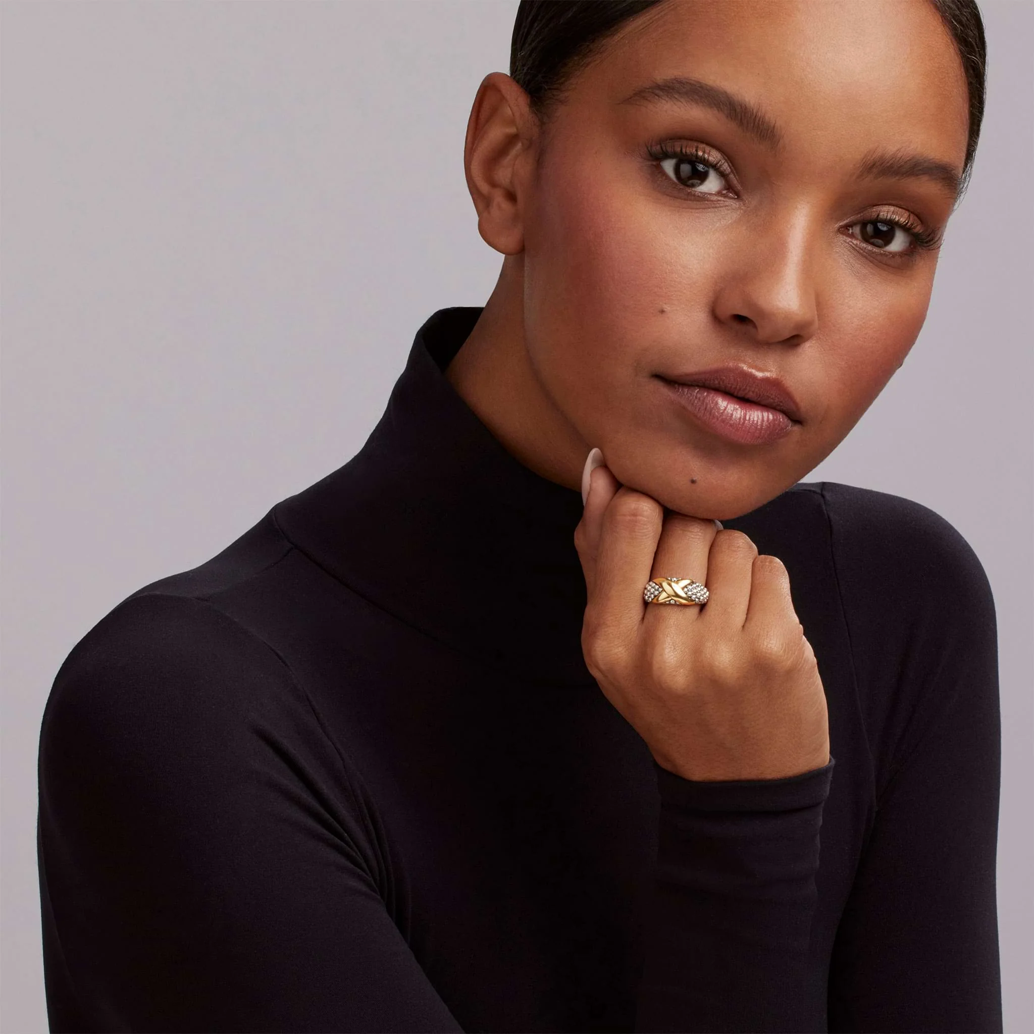 Embrace Two-Tone X Caviar Ring - Image 2