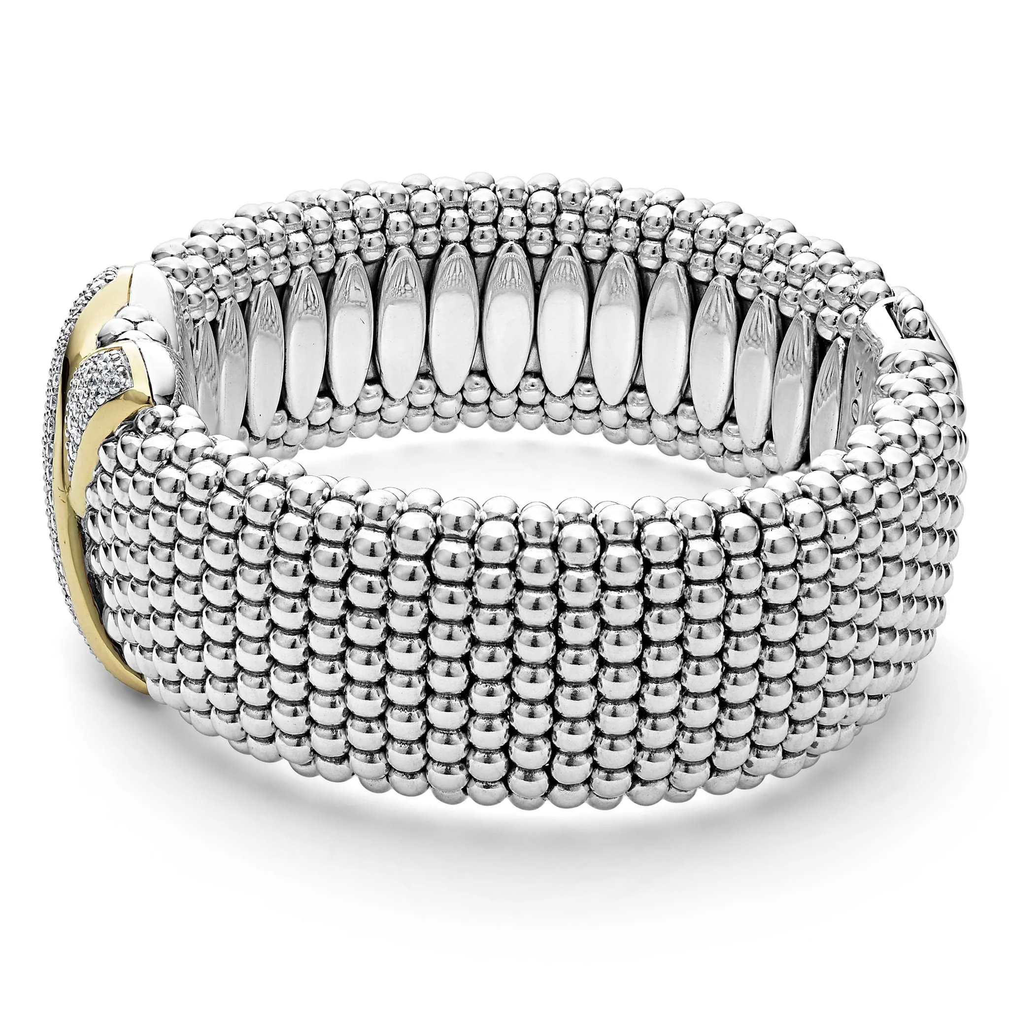 Embrace Two-Tone X Diamond Caviar Bracelet | 23mm - Image 4