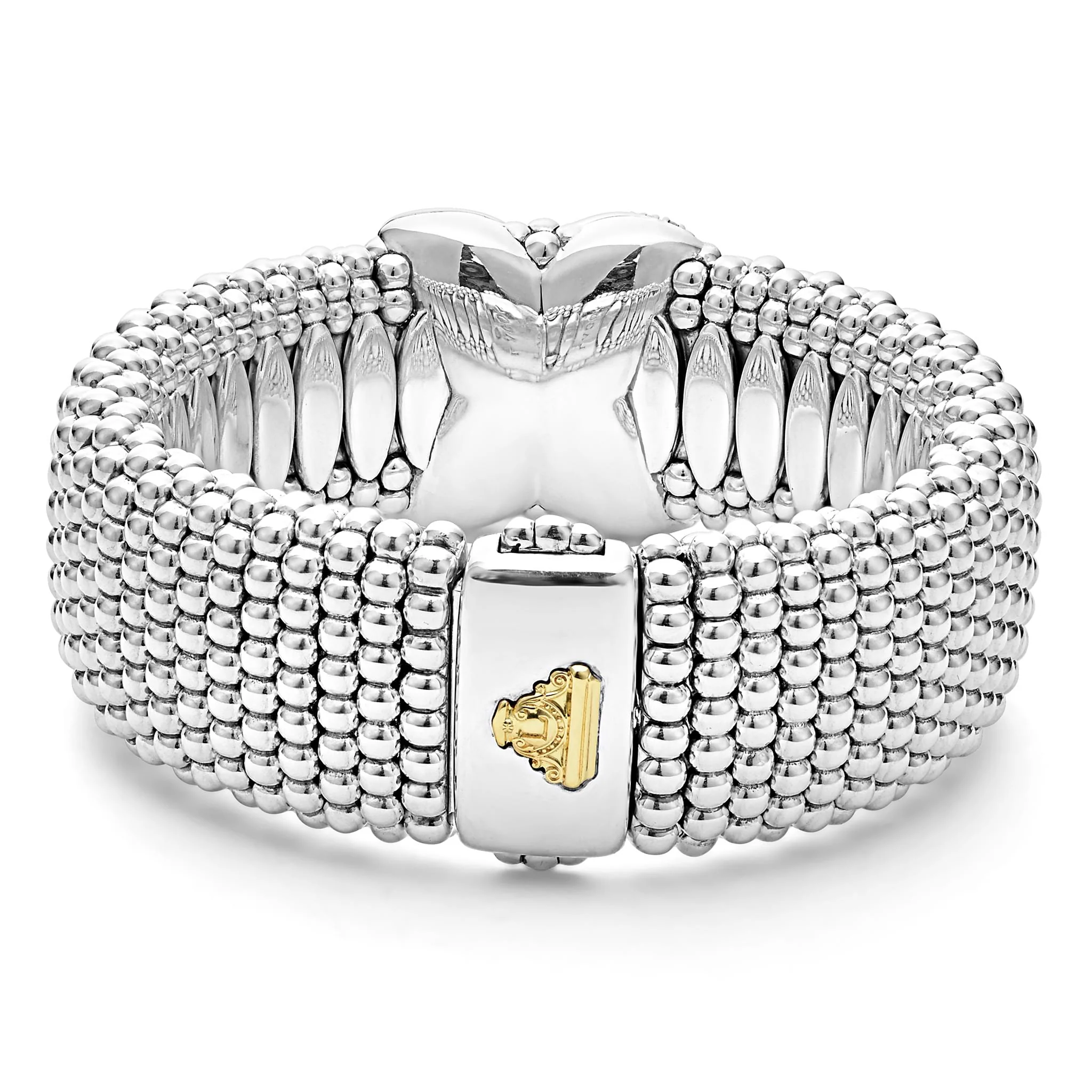 Embrace Two-Tone X Diamond Caviar Bracelet | 23mm - Image 5