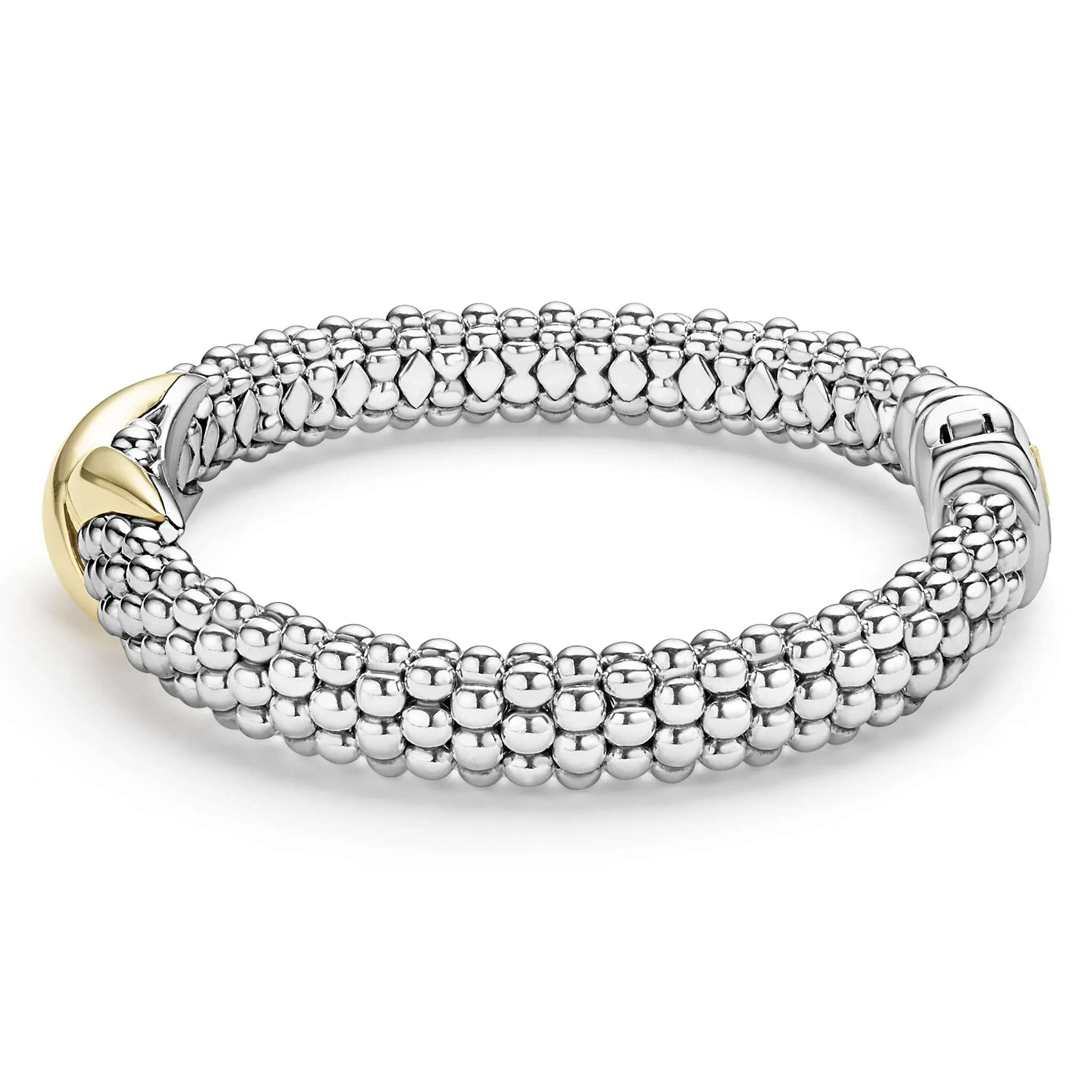 Embrace Two-Tone "X" Caviar Bracelet | 9mm - Image 3