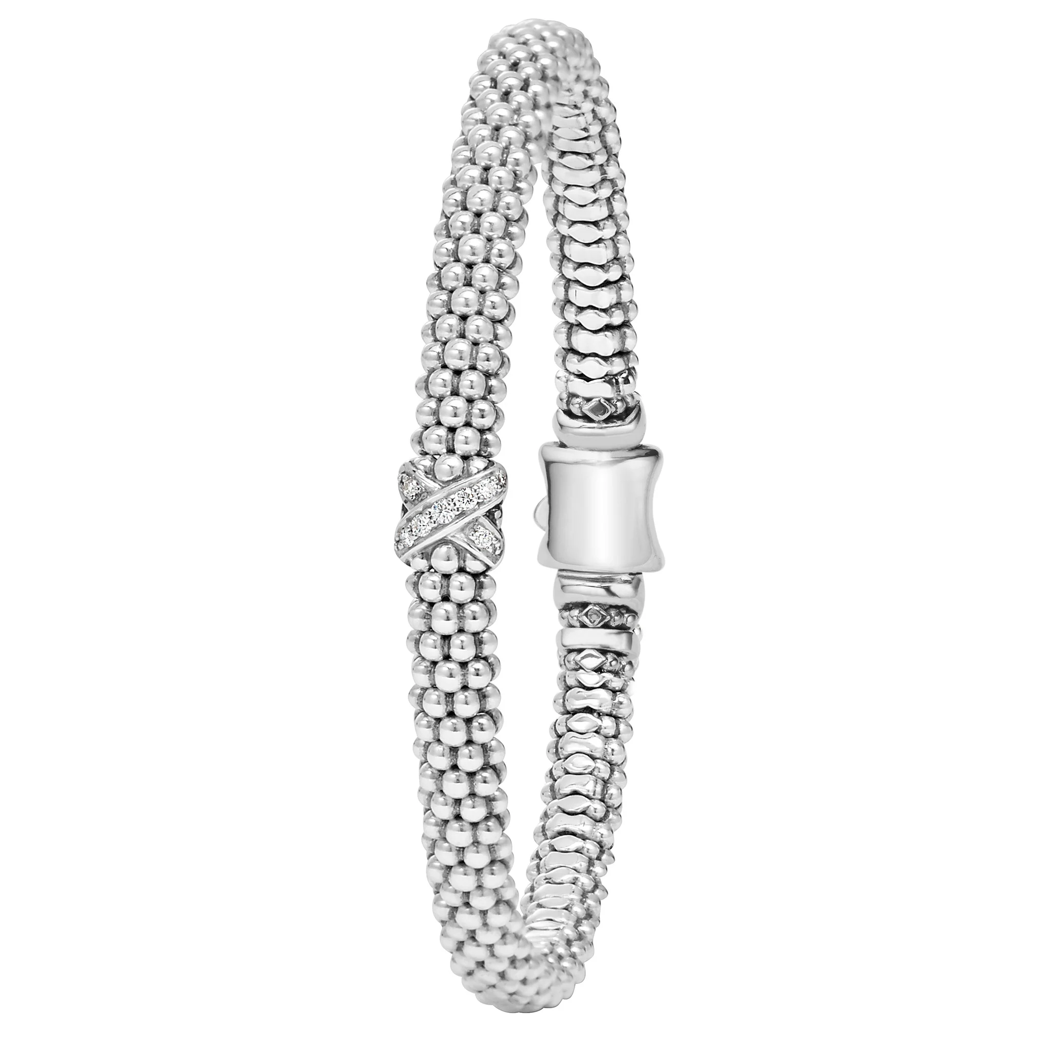 Embrace Single Station X Silver Diamond Bracelet | 6mm - Image 3
