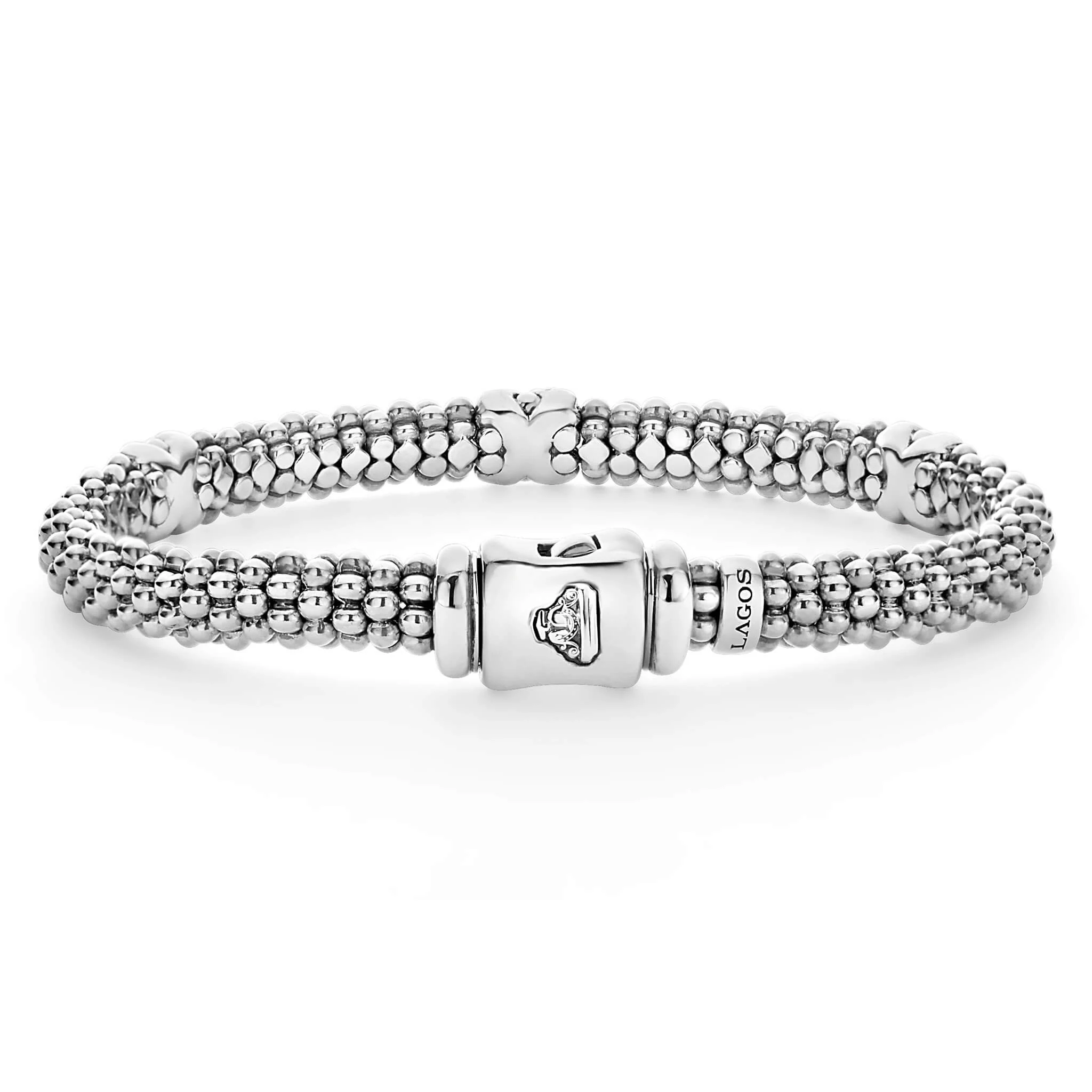 Embrace Three Station Silver X Diamond Bracelet | 6mm - Image 4
