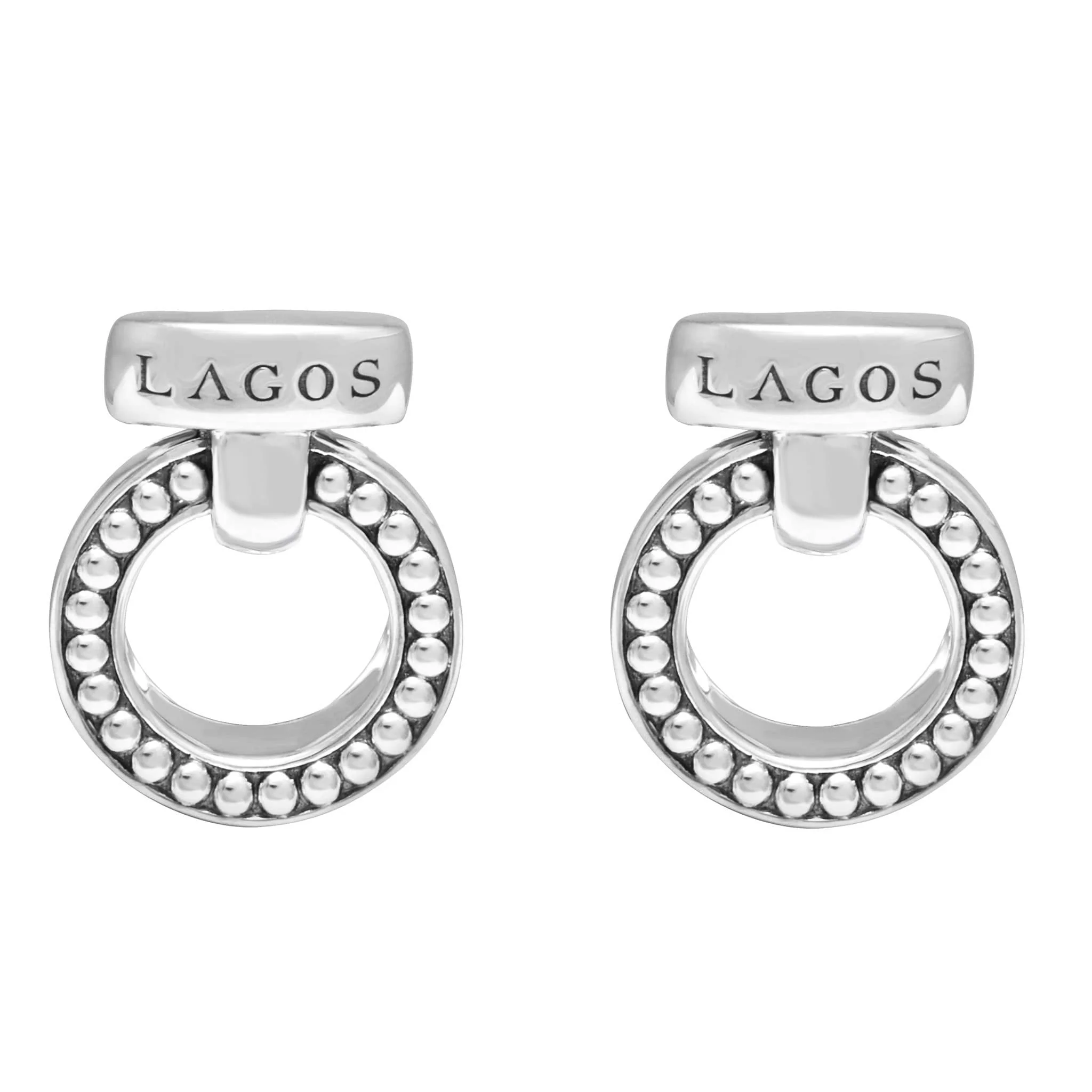 Enso Caviar Circle Bar Earrings - Image 3