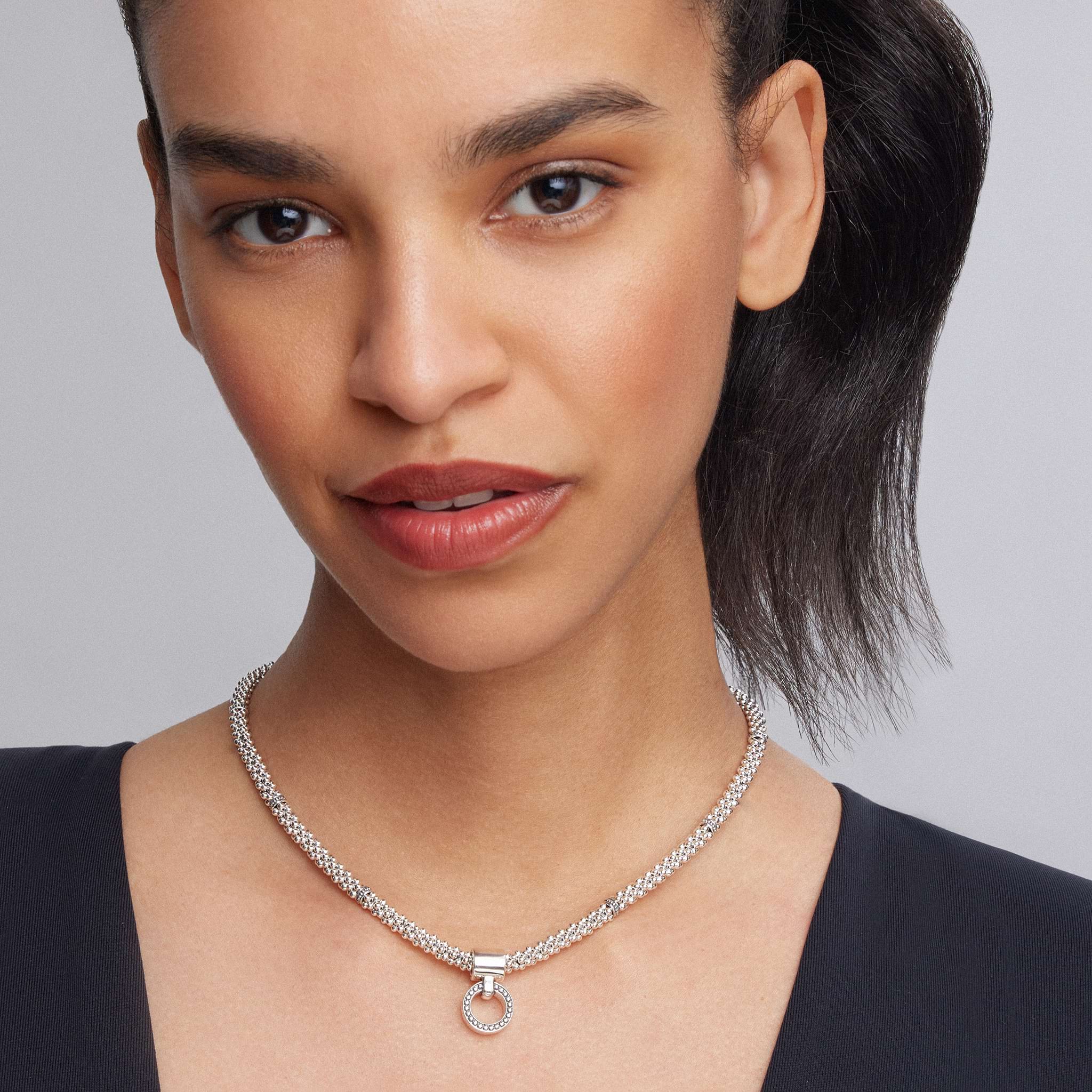 Enso Beaded Circle Pendant Necklace - Image 2
