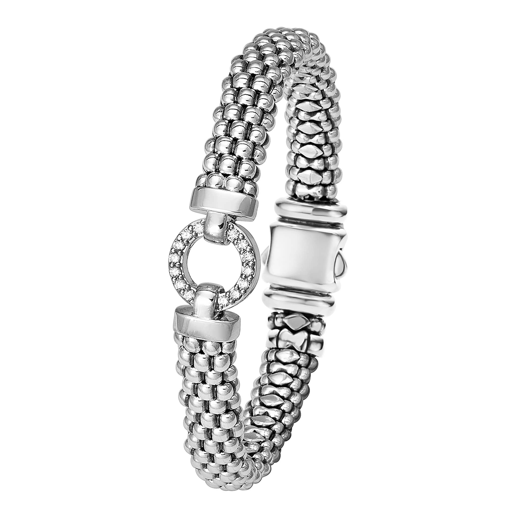 Enso Diamond Circle Caviar Bracelet | 9mm - Image 3