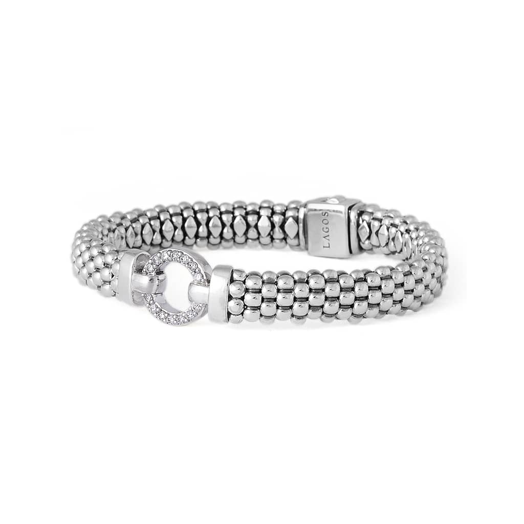 Enso Diamond Circle Caviar Bracelet | 9mm - Image 5