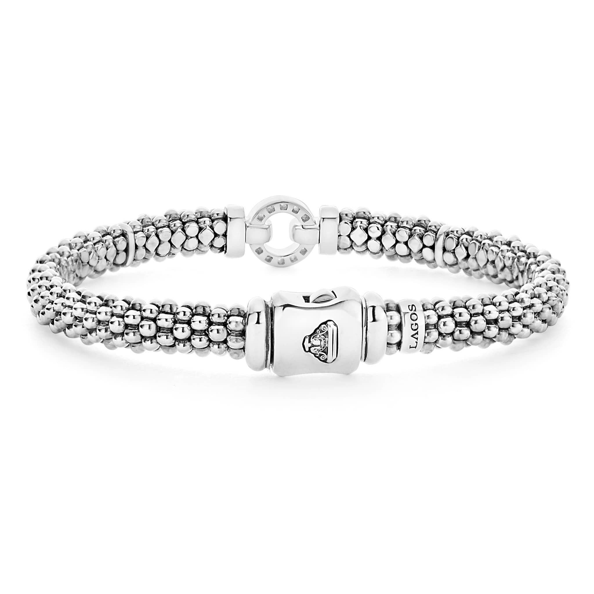 Enso Two-Tone Diamond Circle Caviar Bracelet | 6mm - Image 4