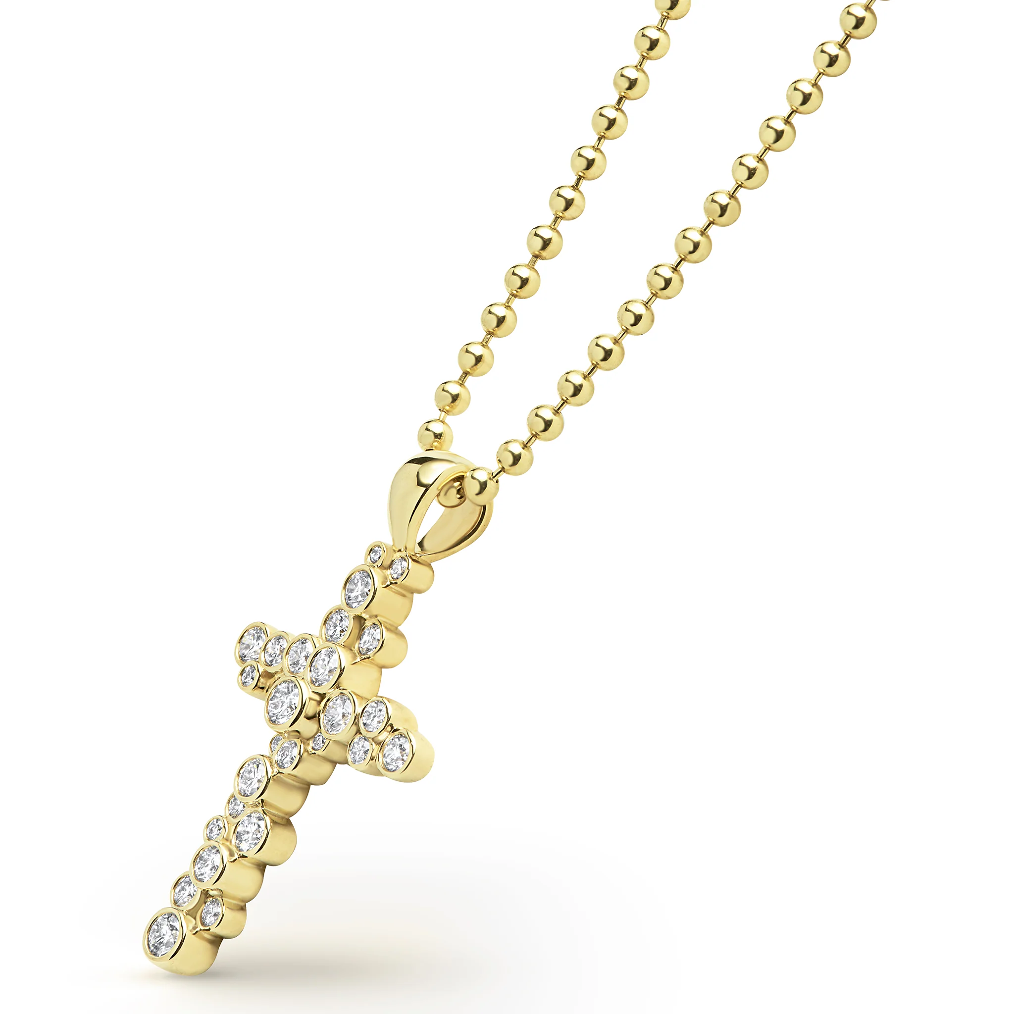Fizz 18K Gold Diamond Cross Pendant Necklace - Image 5
