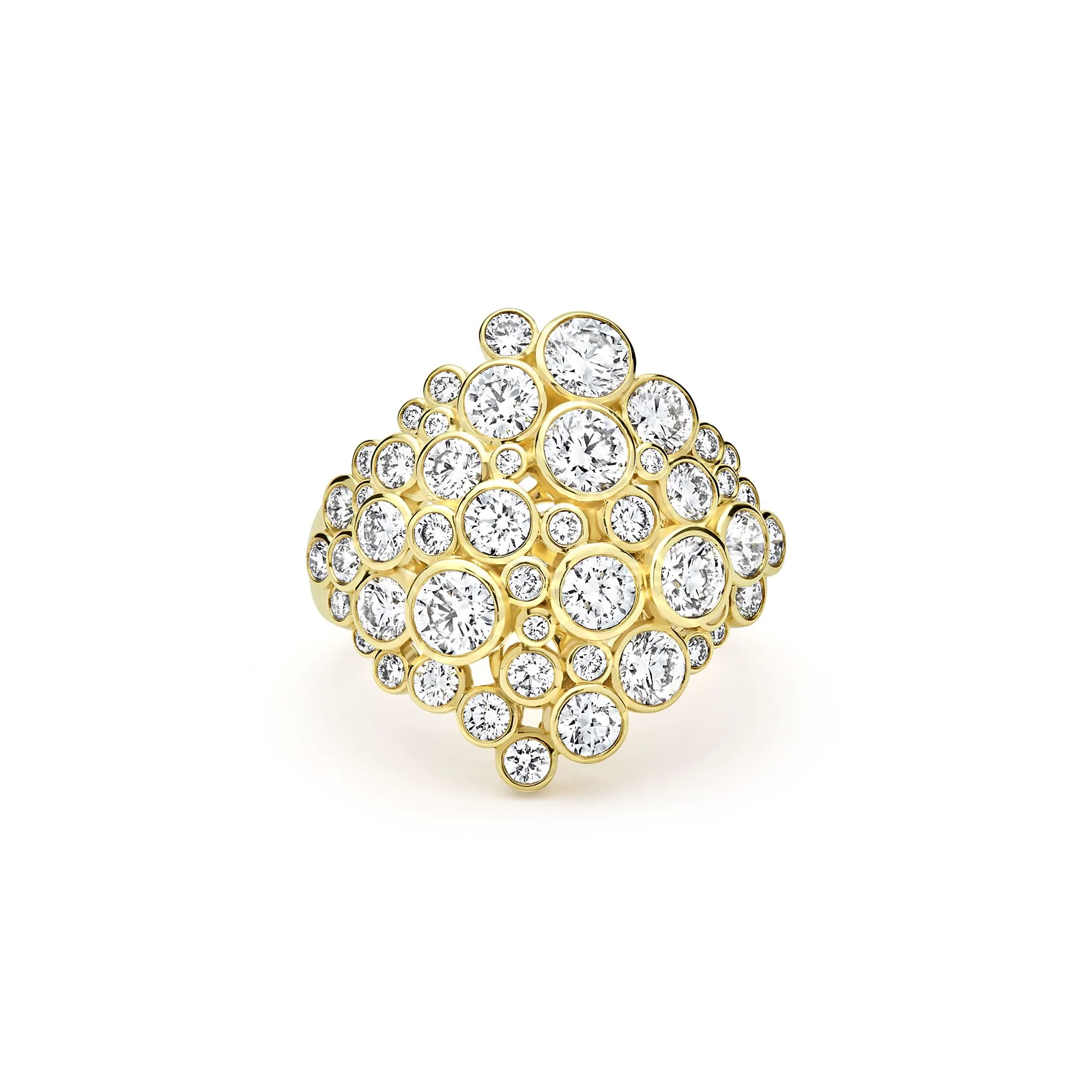 Fizz 18K Gold Cluster Diamond Statement Ring - Image 3