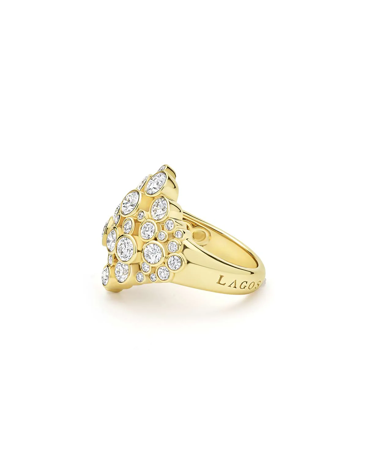Fizz 18K Gold Cluster Diamond Statement Ring - Image 4