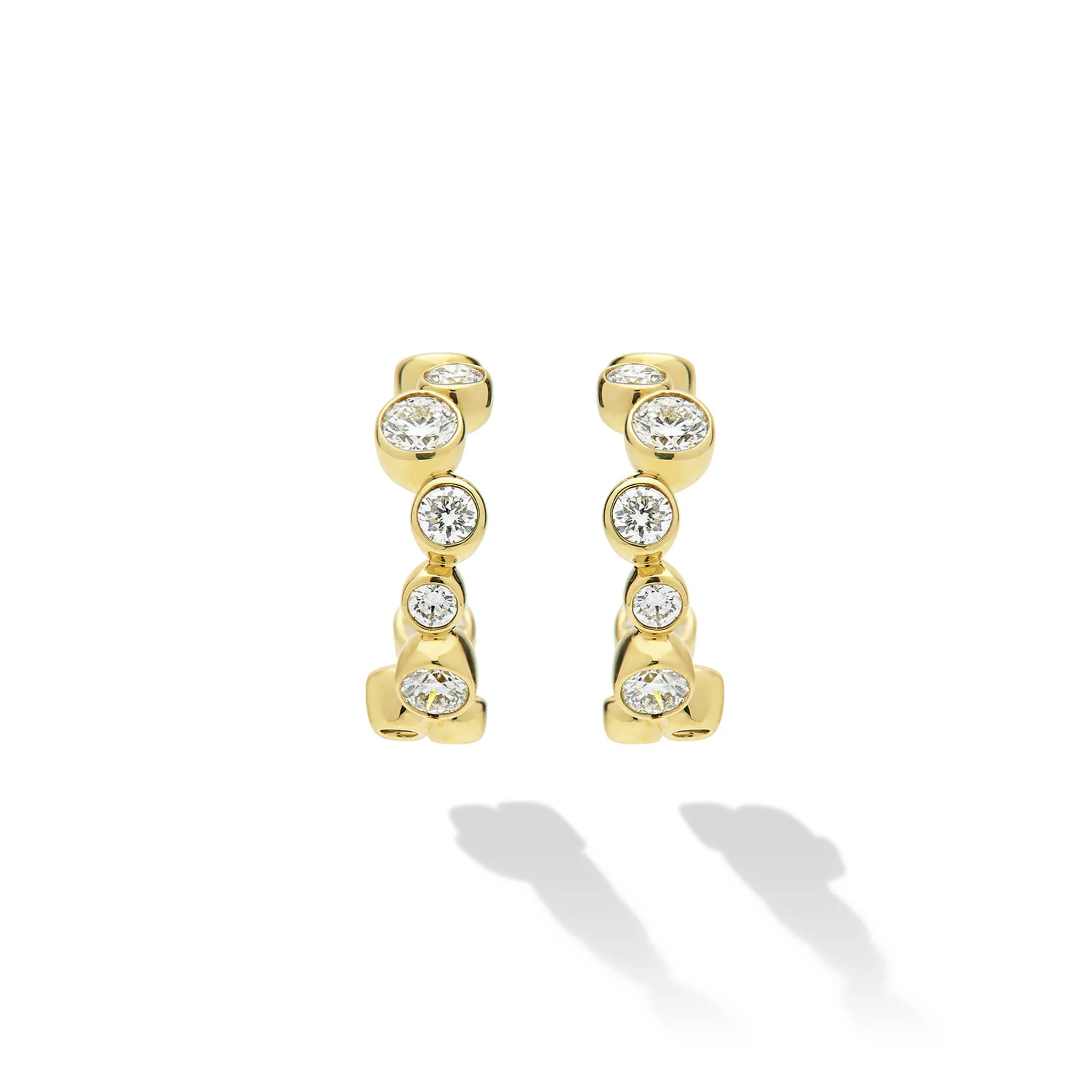 Fizz 18K Gold Diamond Huggie Earrings - Image 3