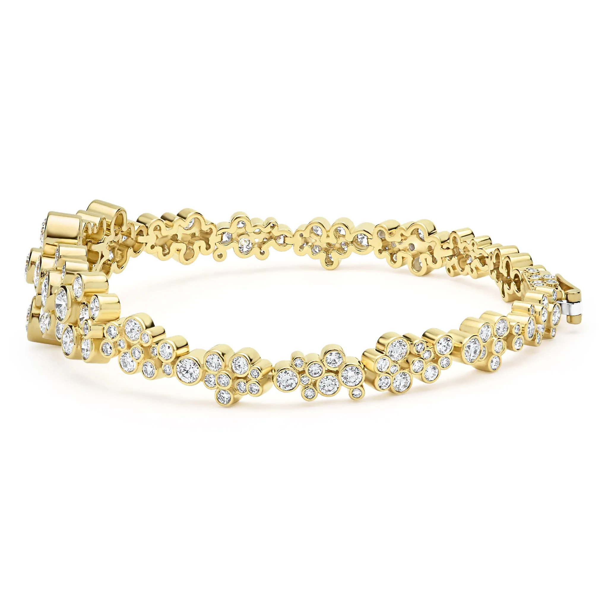 Fizz 18K Gold Cluster Diamond Statement Bracelet - Image 3