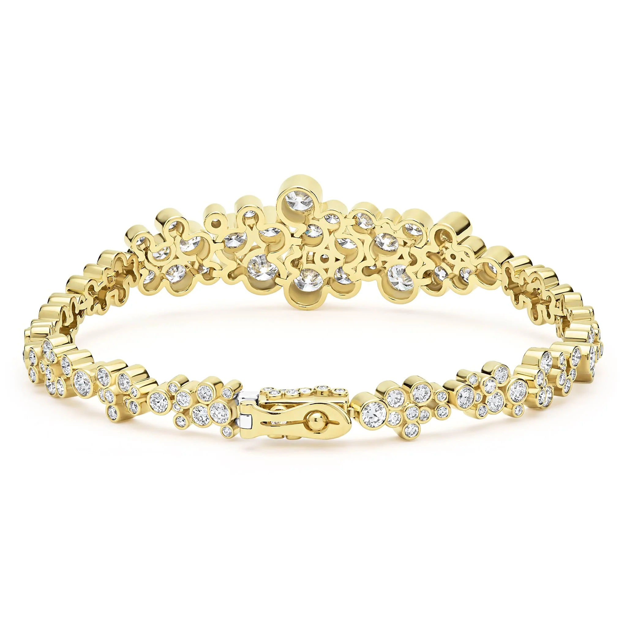 Fizz 18K Gold Cluster Diamond Statement Bracelet - Image 4