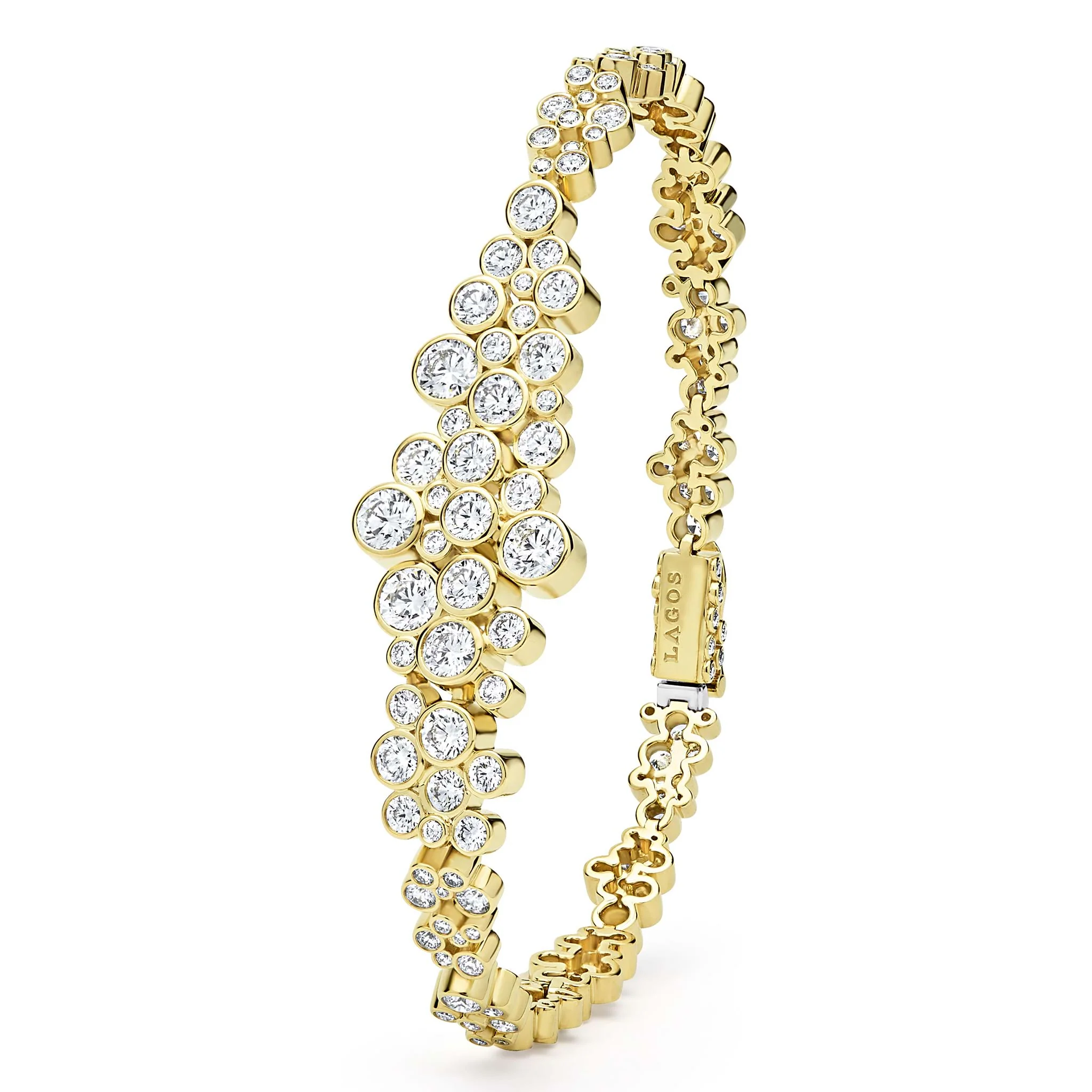 Fizz 18K Gold Cluster Diamond Statement Bracelet - Image 5
