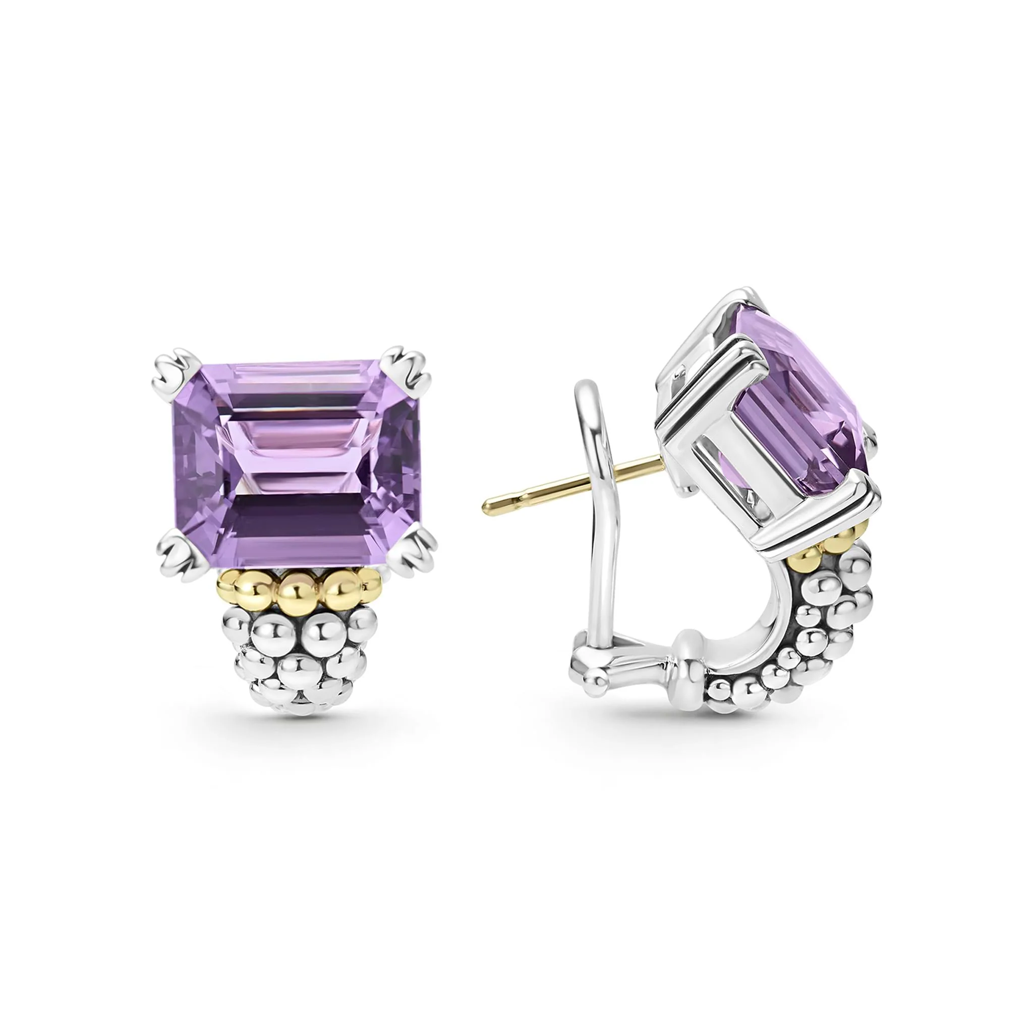 Glacier Large Amethyst Huggie Earrings