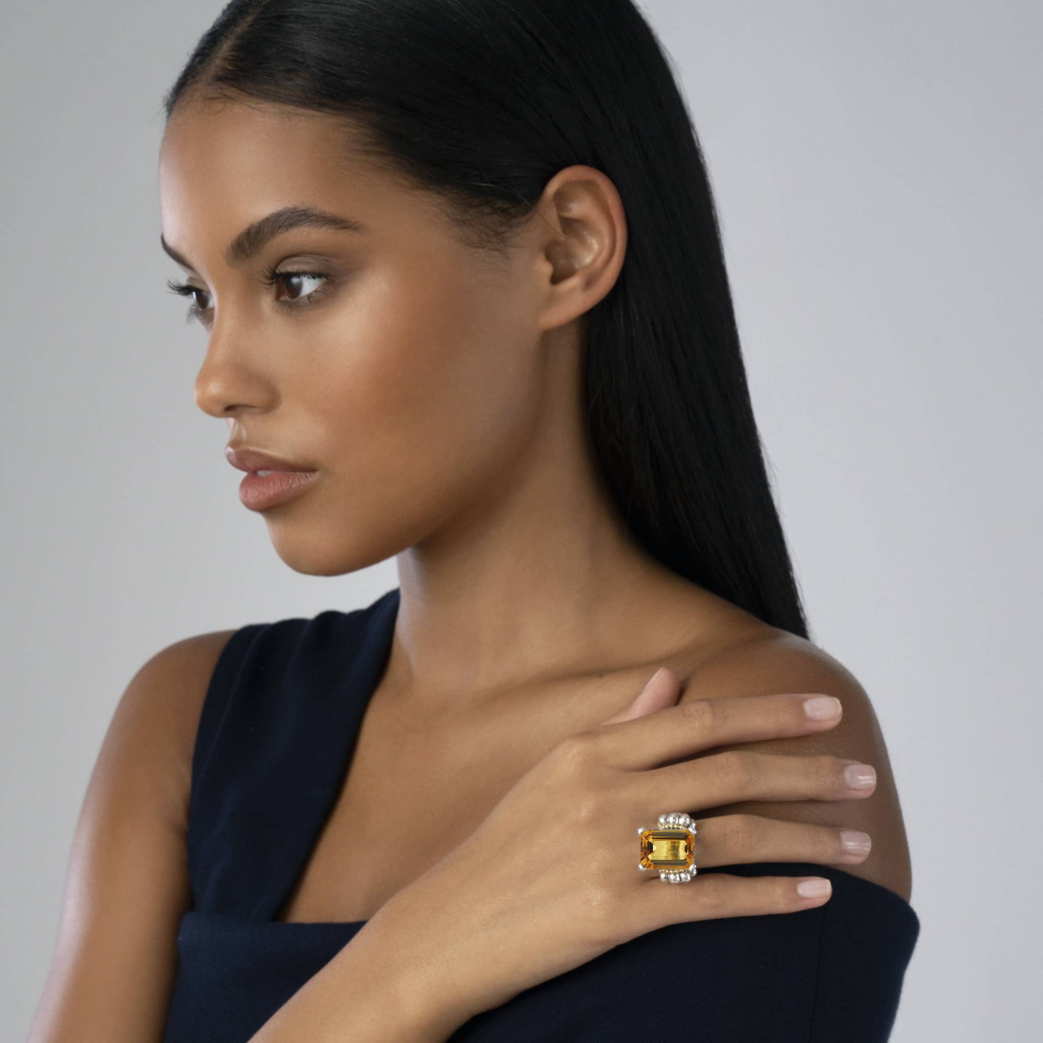 Glacier Large Emerald-Cut Citrine Ring - Image 2