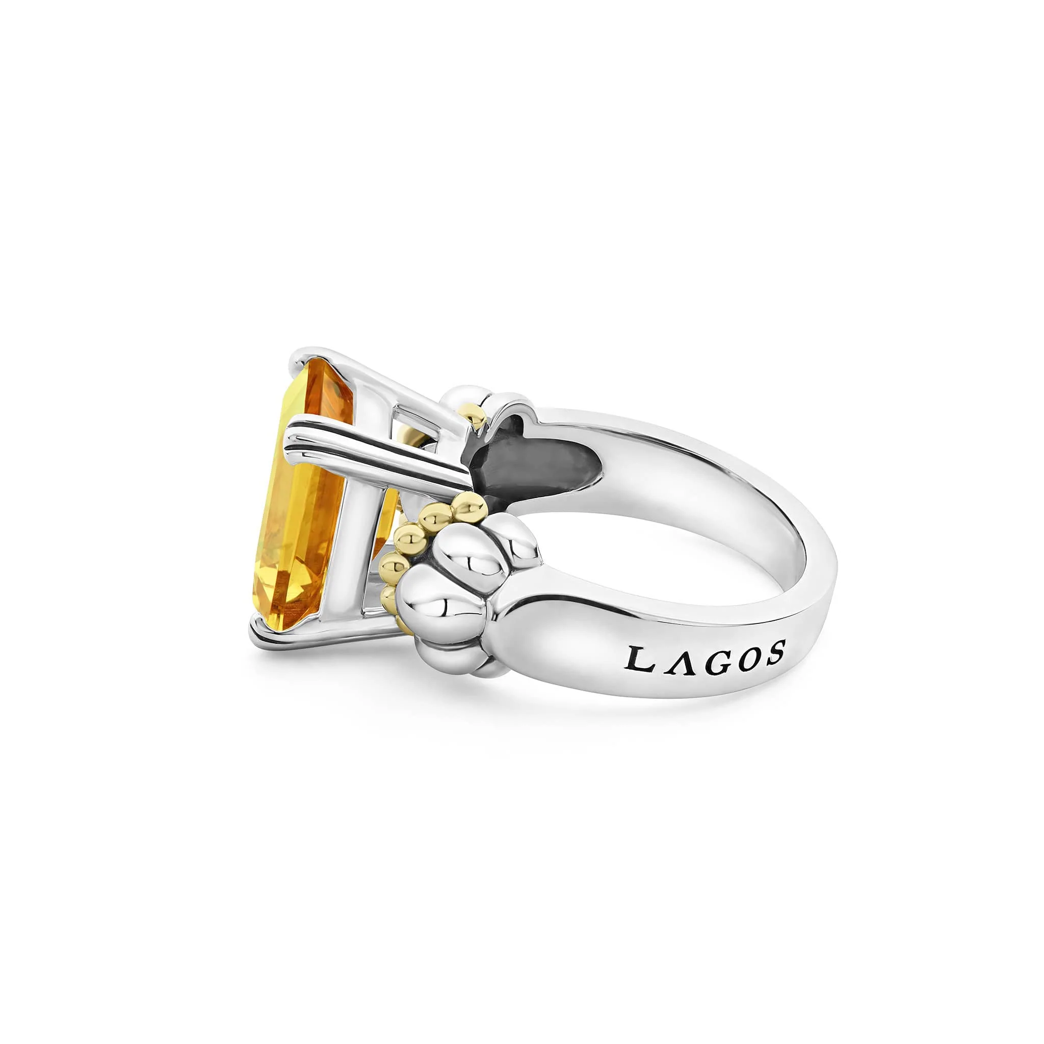 Glacier Medium Emerald-Cut Citrine Ring - Image 4