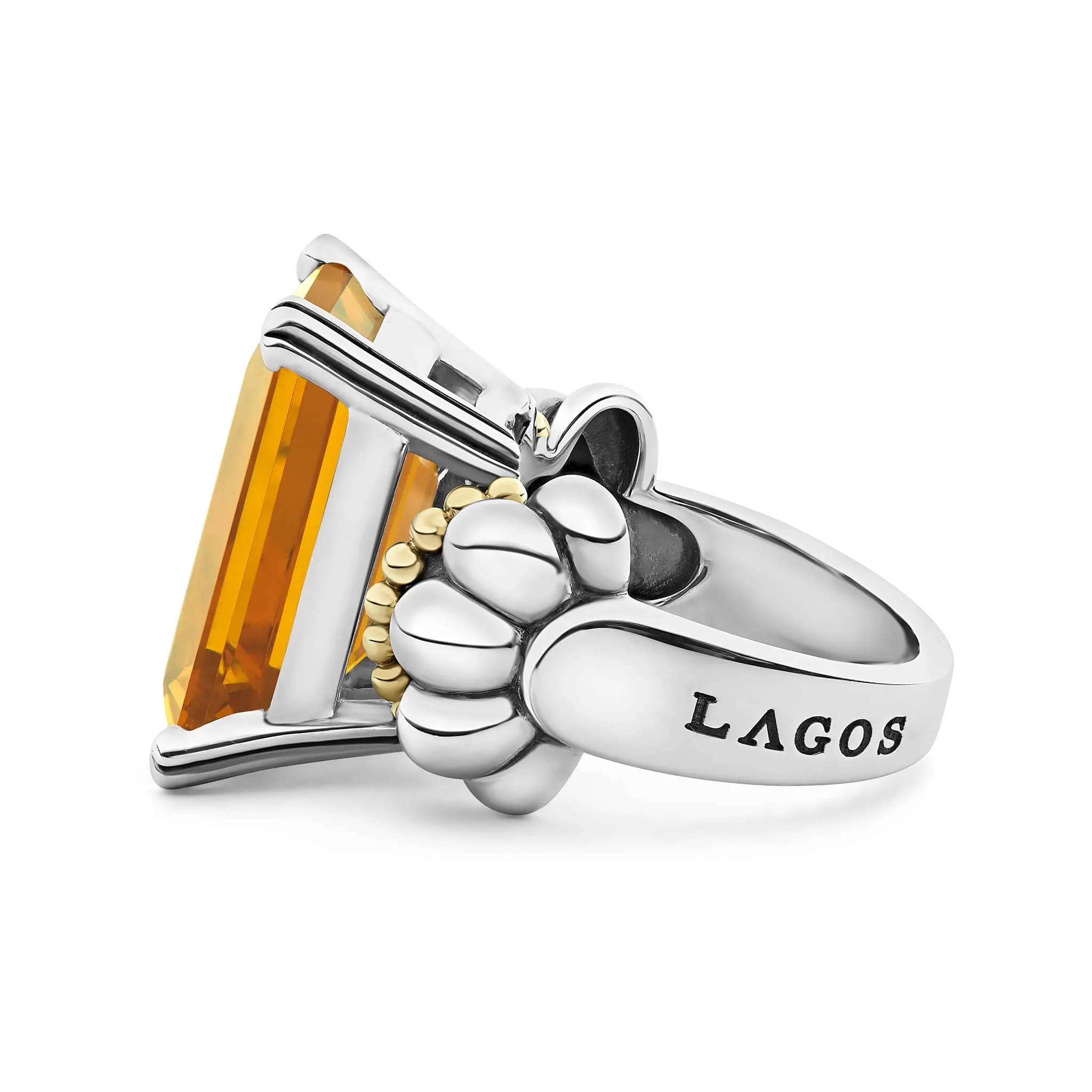 Glacier Extra Large Emerald-Cut Citrine Ring - Image 4