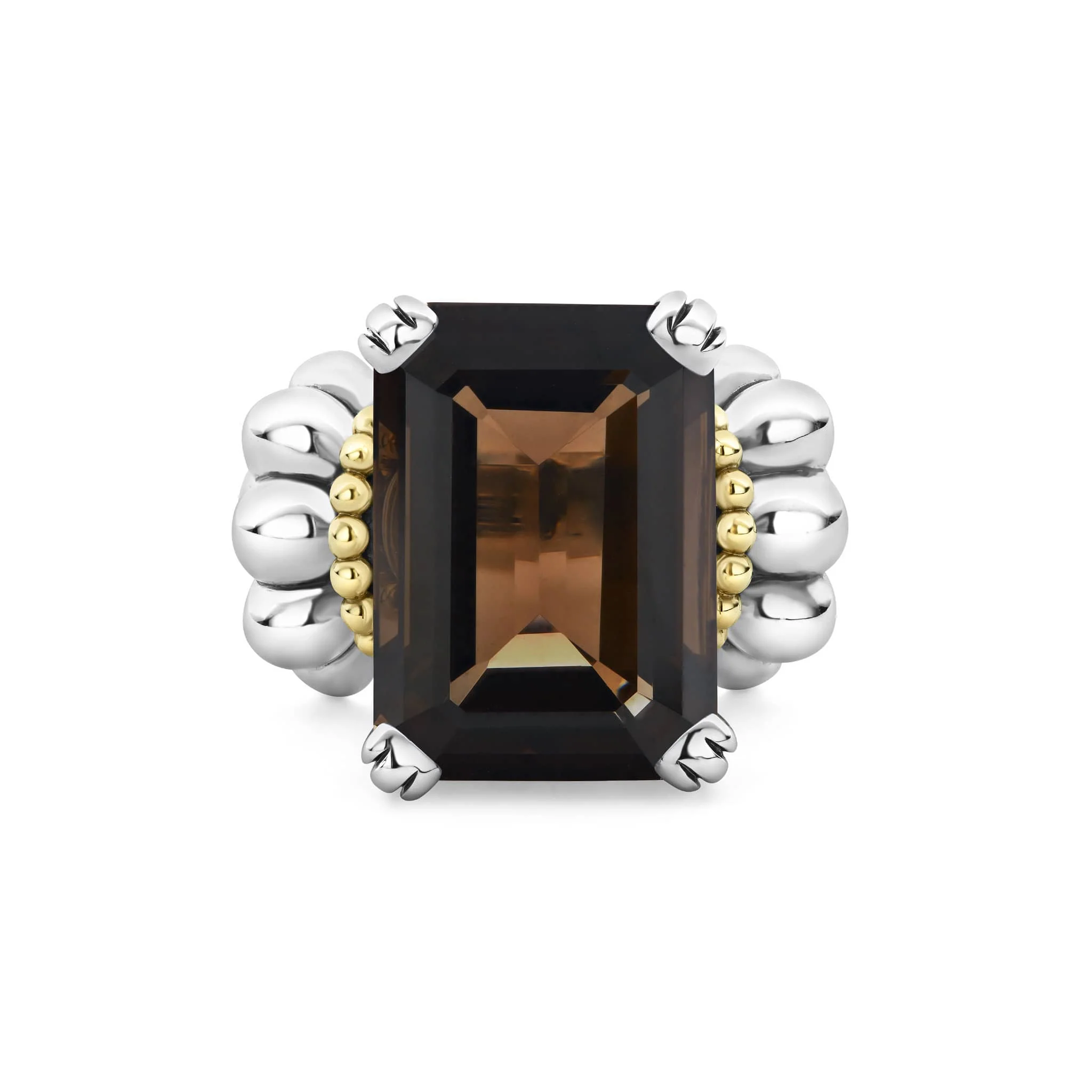 Glacier Large Emerald-Cut Smokey Quartz Ring - Image 3