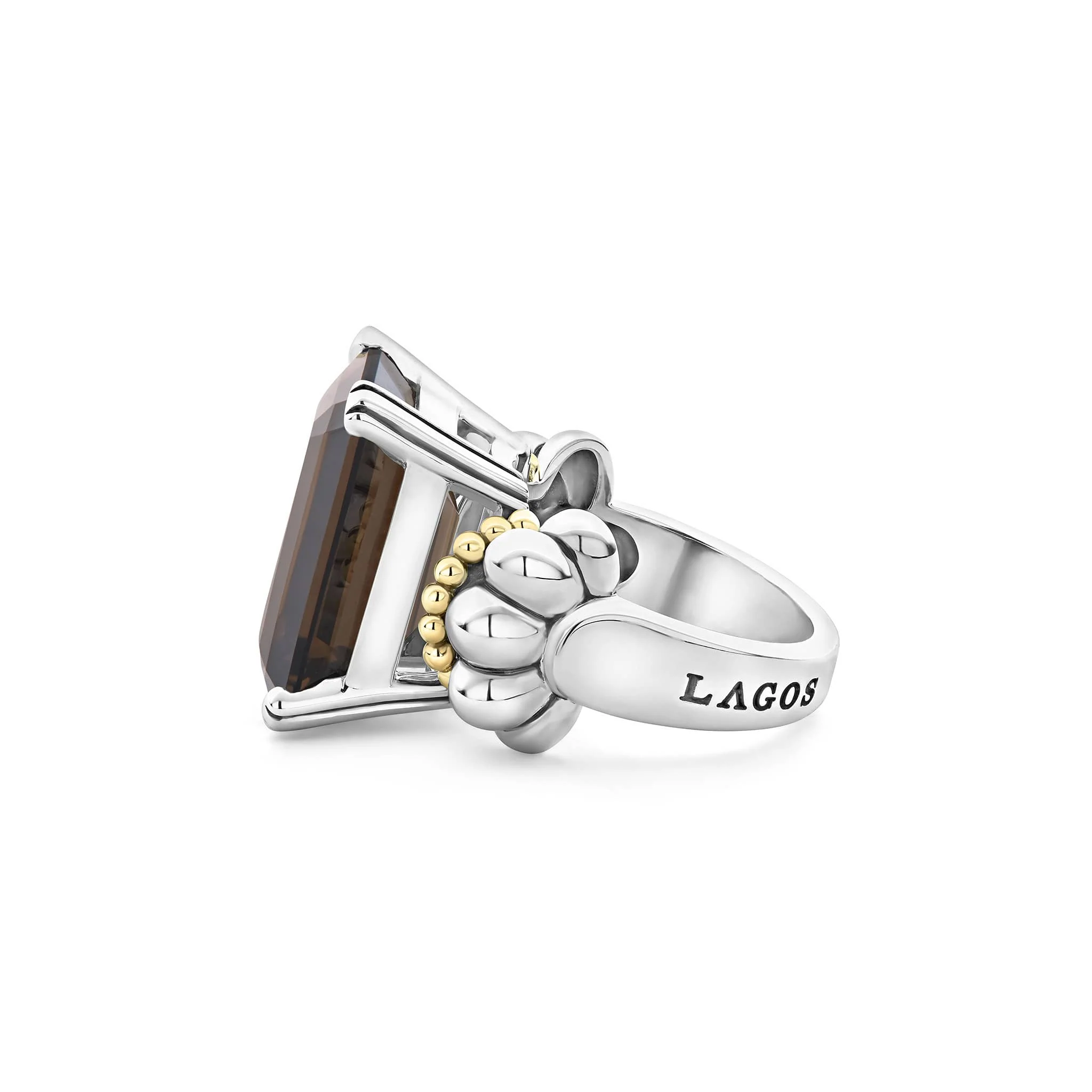 Glacier Large Emerald-Cut Smokey Quartz Ring - Image 4