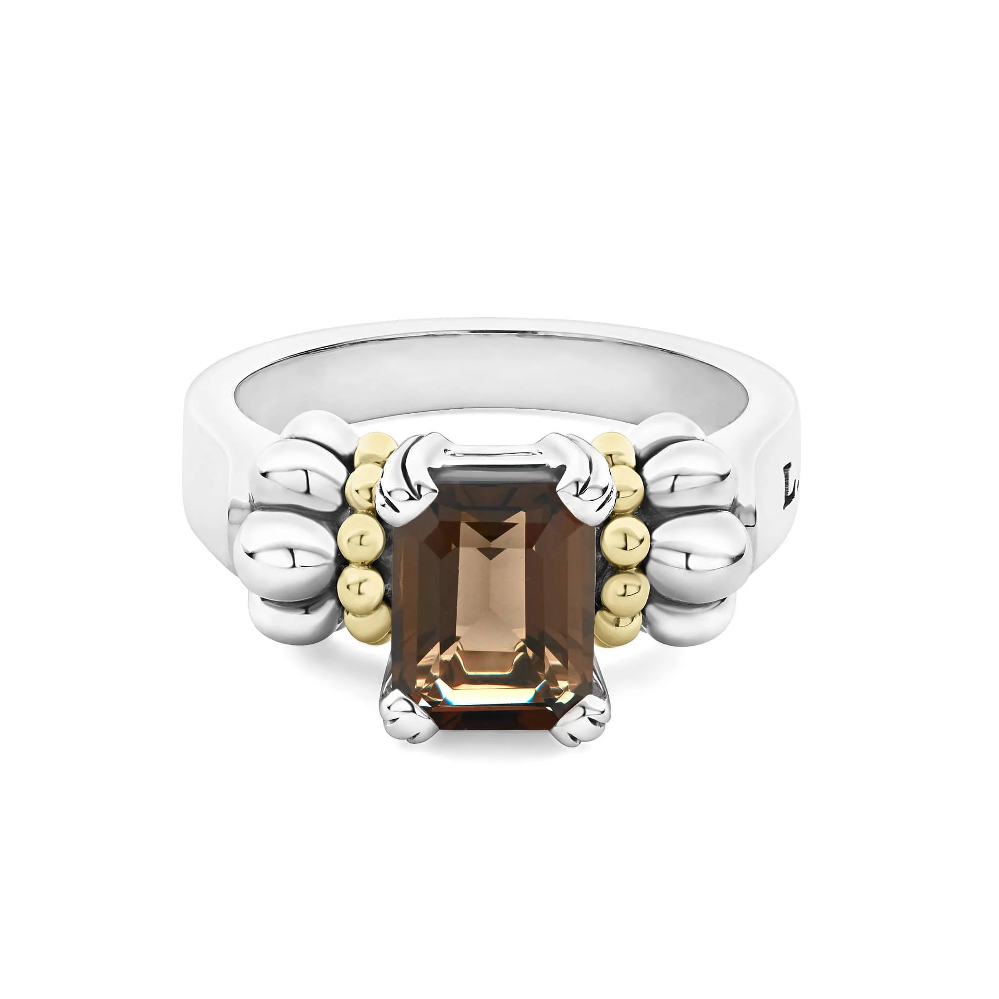 Glacier Small Emerald-Cut Smokey Quartz Ring - Image 3