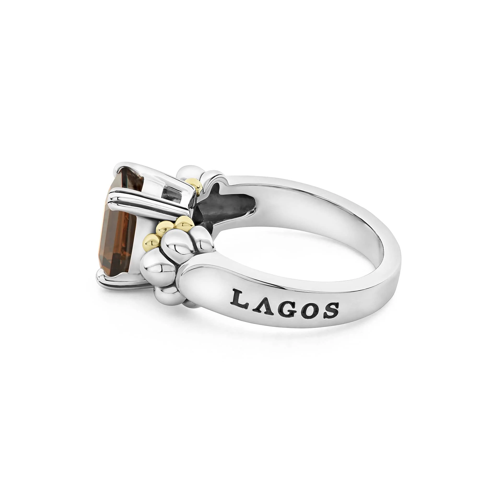 Glacier Small Emerald-Cut Smokey Quartz Ring - Image 4