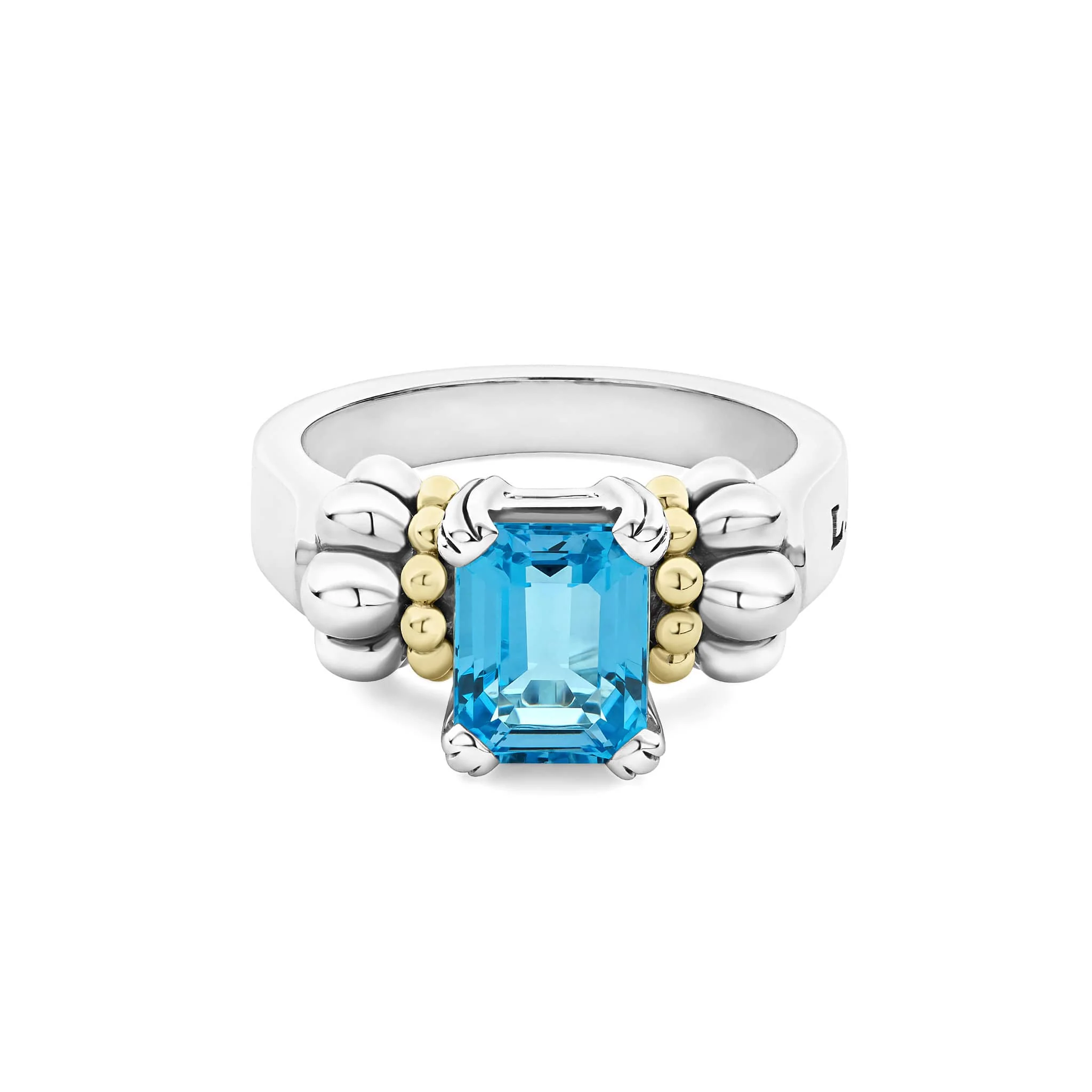 Glacier Small Emerald-Cut Swiss Blue Topaz Ring - Image 3